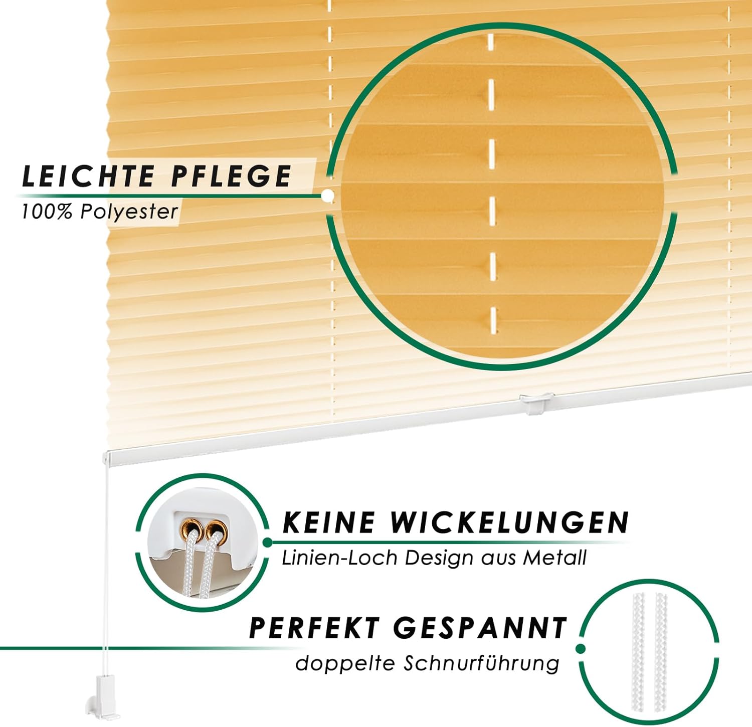 Thumbnail 1 de Allesin Plissee Klemmfix mit Farbeverlauf Orange- Weiß 95x120 cm – Ohne Bohren, Sicht- und Sonnenschutz