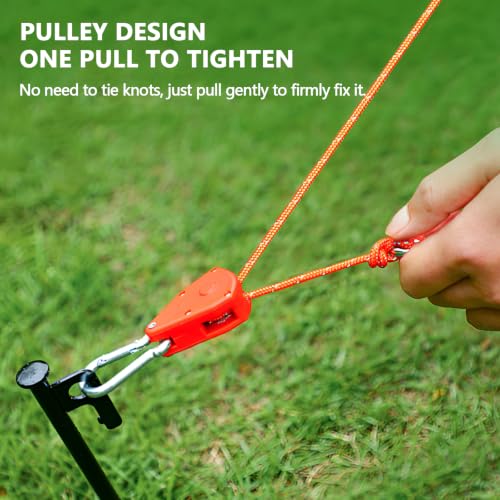 Thumbnail 3 de LEIMEND Abspannseile mit Seilspanner Set 6Stk Zeltschnur 6Stk Zeltheringe – robustes Camping- und Outdoor-System