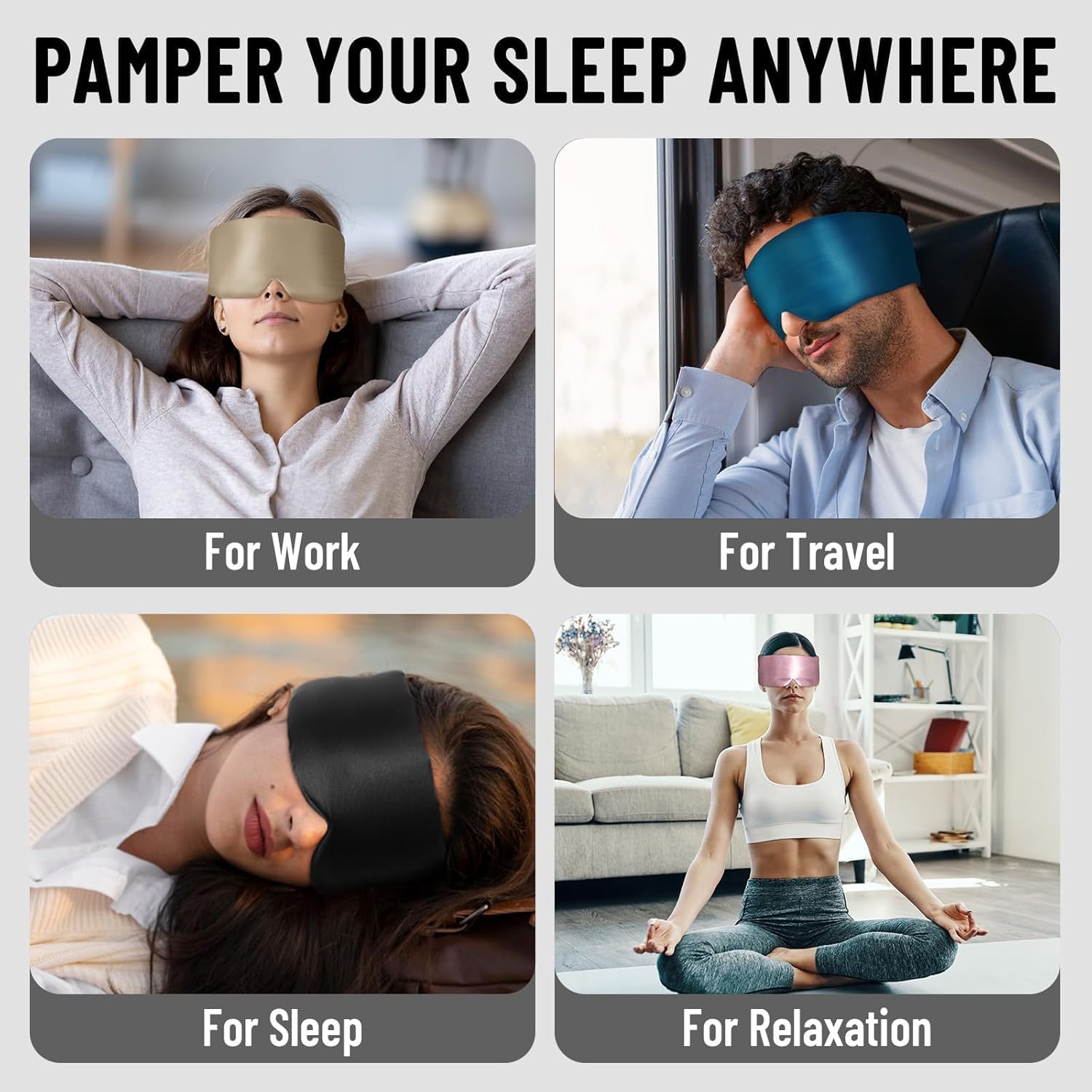 Thumbnail 3 de Mulberry Silk Sleep Mask for Travel and Sleep
