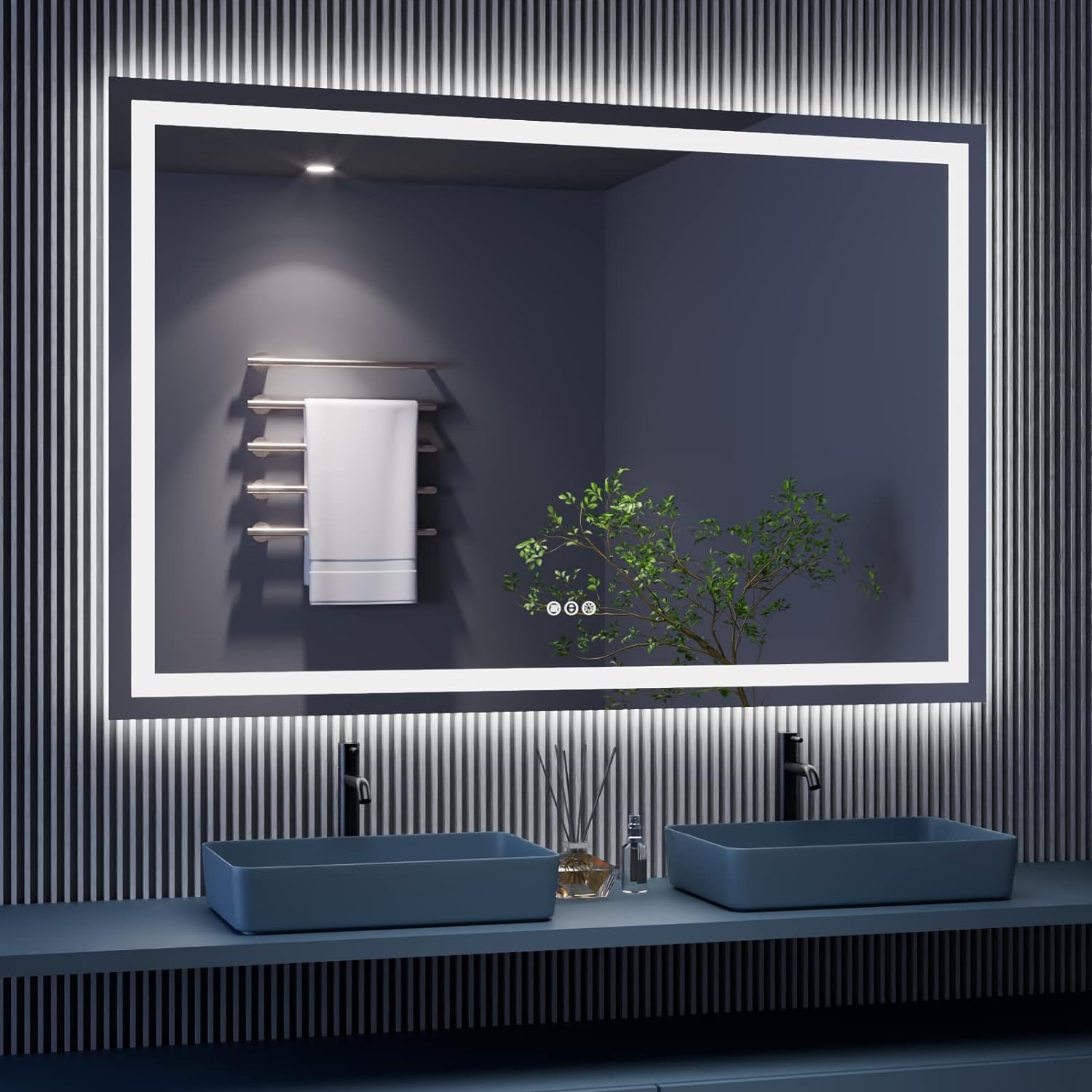 Thumbnail 6 de Amorho 32x32 LED Bathroom Mirror 🪞