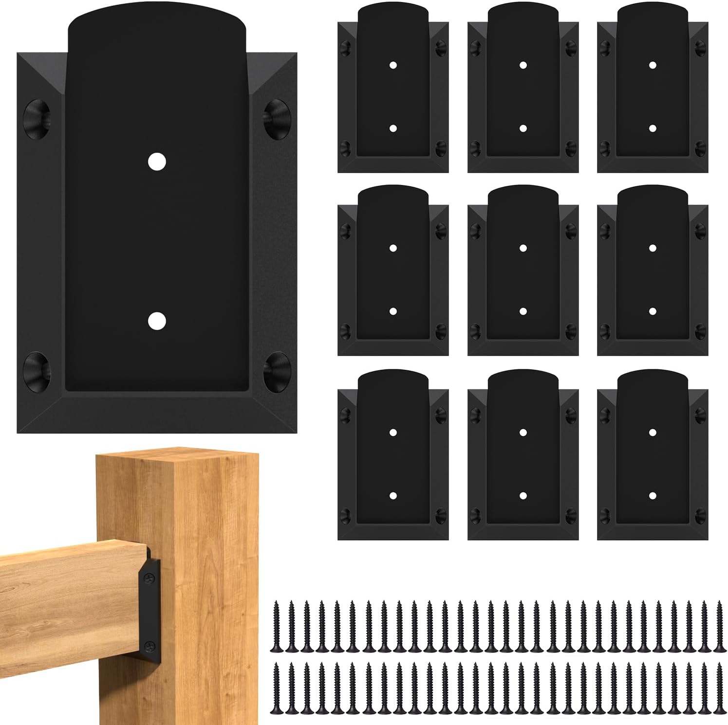 Detalle de ORIGLE YCTJ-ZS-2X4-10PCS Nylon Deck Railing Brackets for 2x4 Wood, 10-Pack