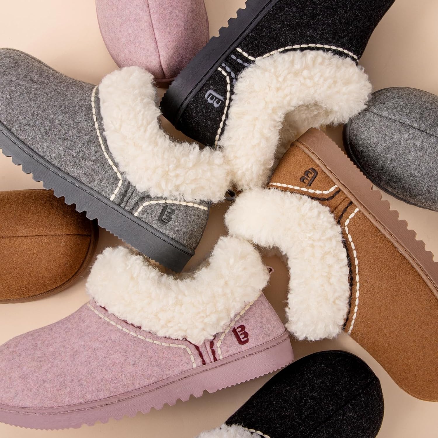 Thumbnail 2 de LongBay Women's Bootie Slippers, Chestnut, UK 5–6, Wool-Blend Upper