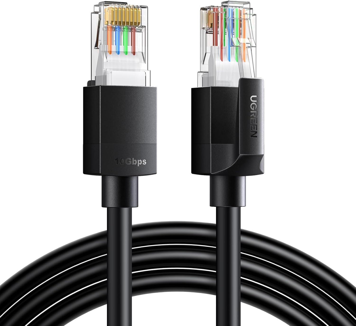 Detalle de UGREEN CAT6A LANケーブル 2m|RJ45・爪折れ防止プロテクター・PVC被覆