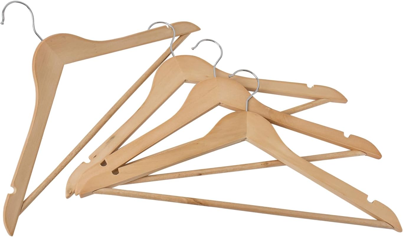 Thumbnail 2 de REQUISITE NEEDS Wooden Coat Hangers 40 Pack – Wide Shoulder, 360° Rotating Hook, Natural Maple Wood