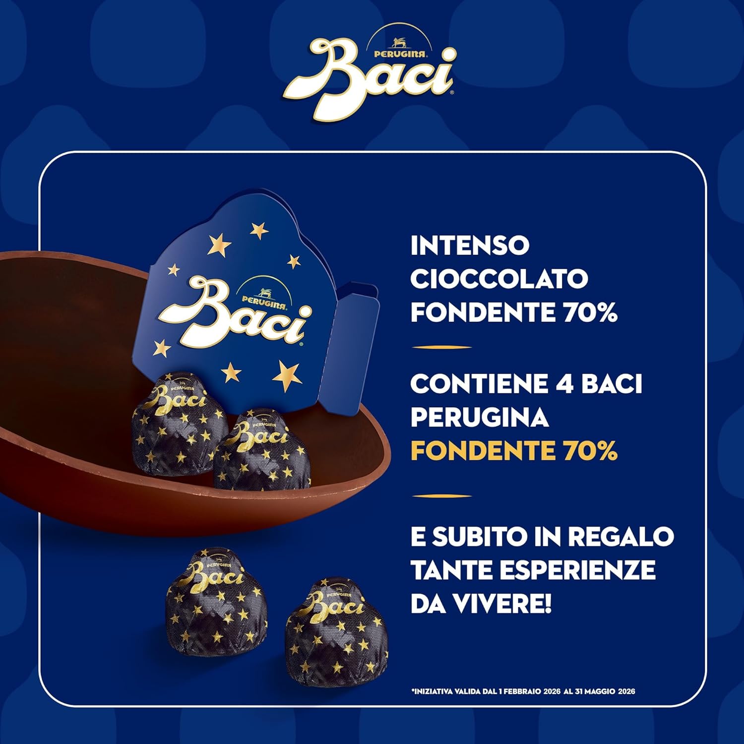Thumbnail 5 de Uovo di Pasqua 2026 Perugina con cioccolato fondente 70% e sorpresa + 4 cioccolatini (265 g)