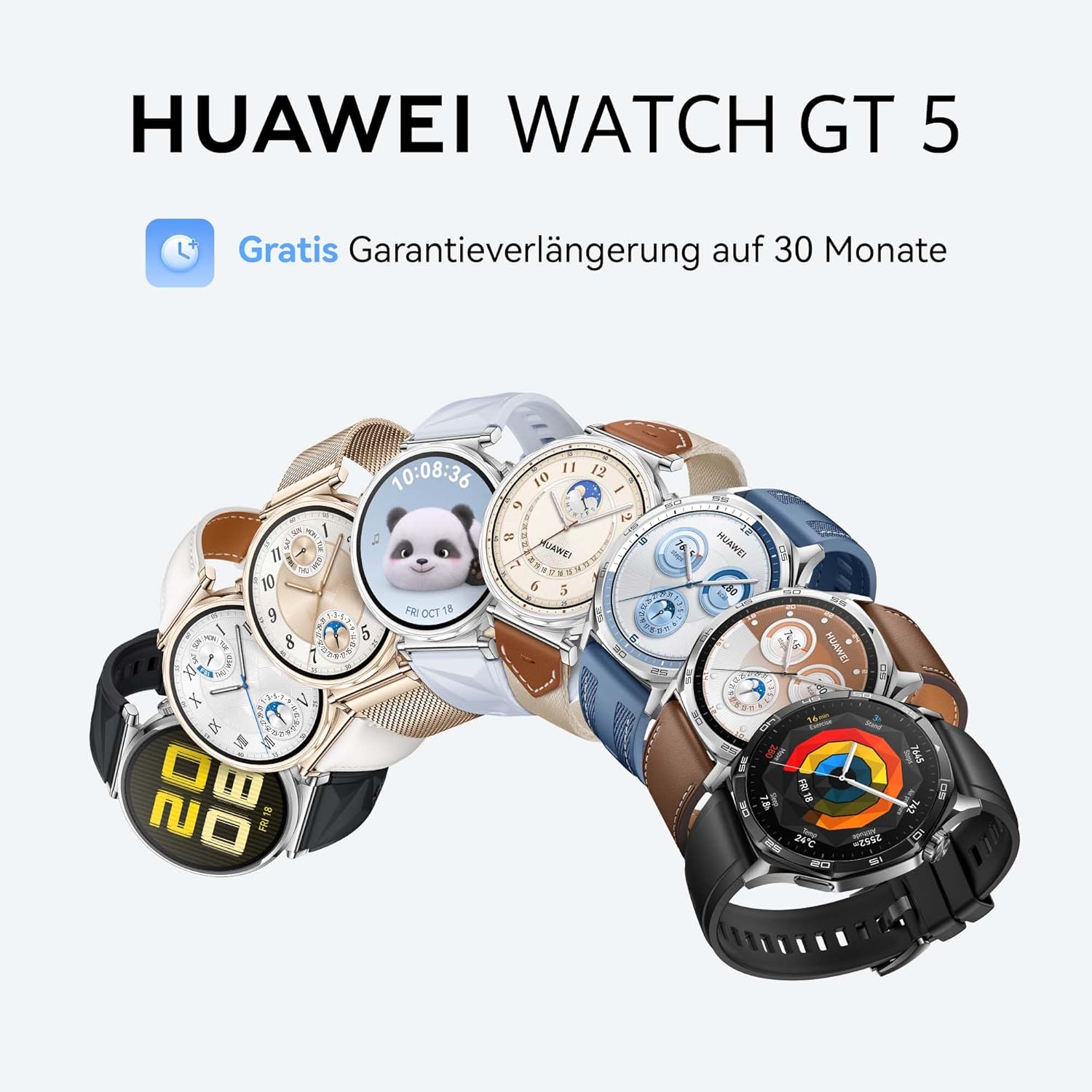 Thumbnail 1 de HUAWEI Watch GT 5 (41 mm) Smartwatch mit Lauf- und Fahrradfunktionen, 7 Tage Akkulaufzeit – Weiß
