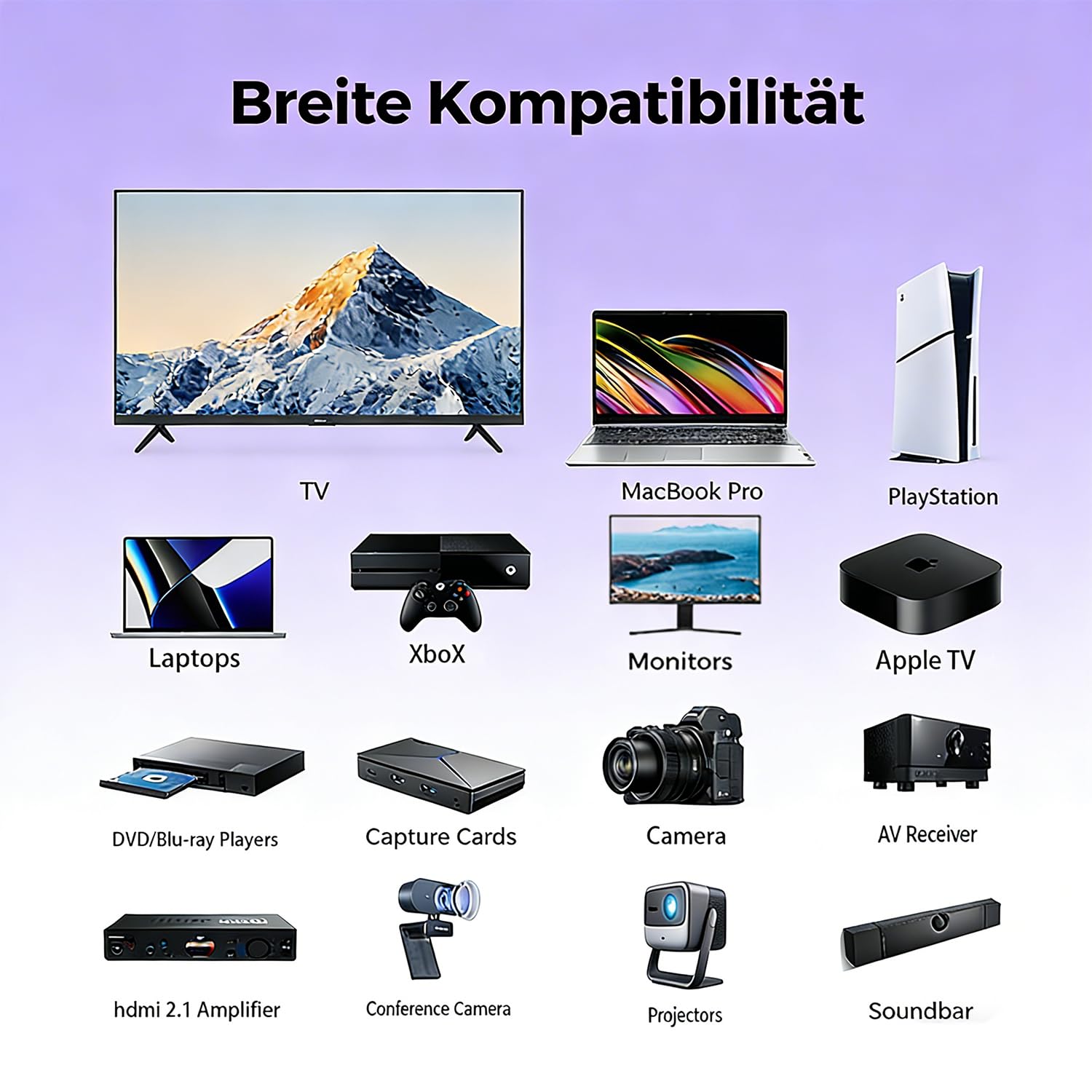 Thumbnail 6 de Angusplay 16K HDMI 2.2 Kabel 2m – Premium 96 Gbit/s High Speed, 16K@60Hz/8K etc. – Ideal für High-End Gaming & Home Theater