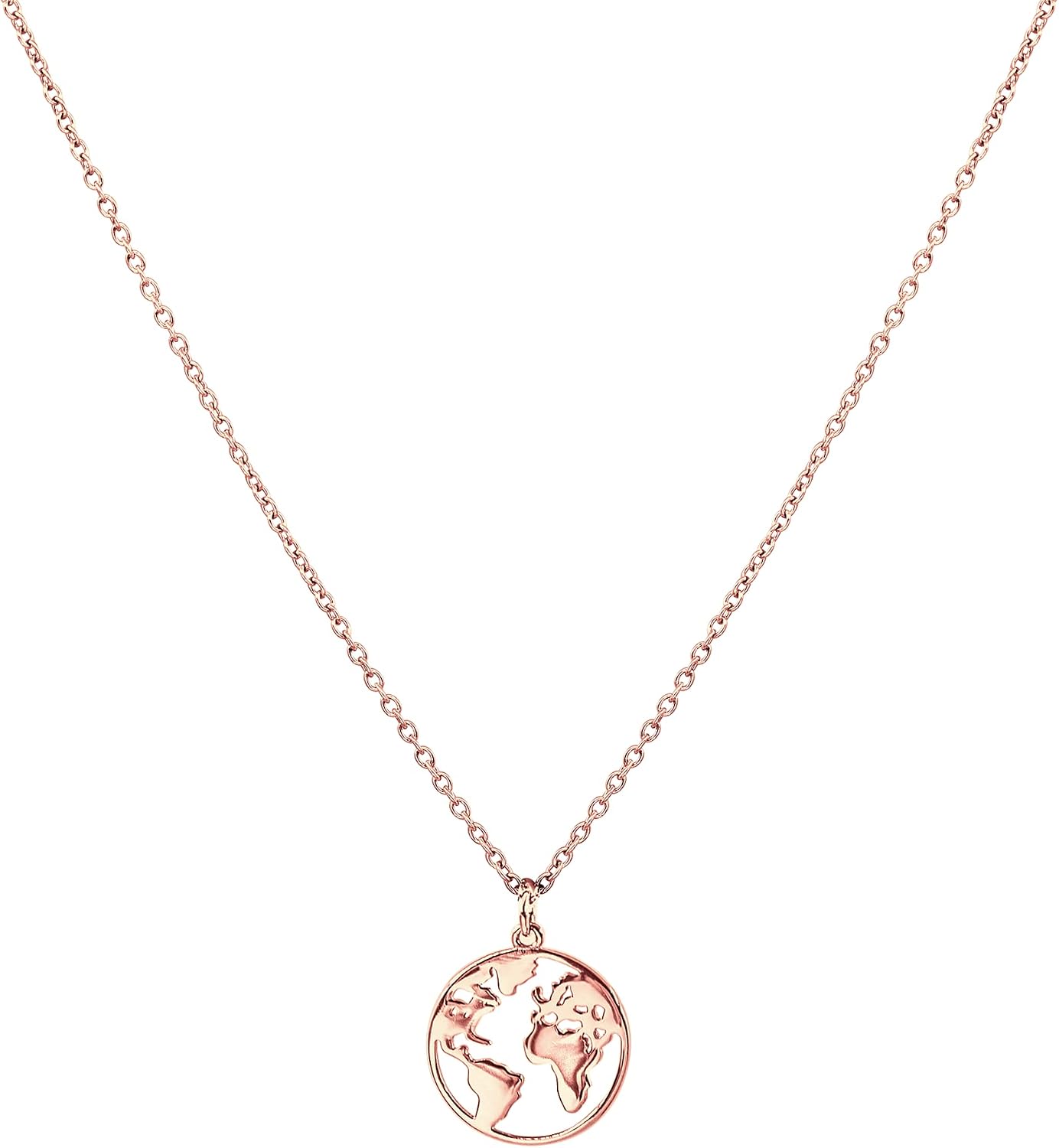 Detalle de Purelei Collana Mappa del Mondo Oro Rosa 40 cm