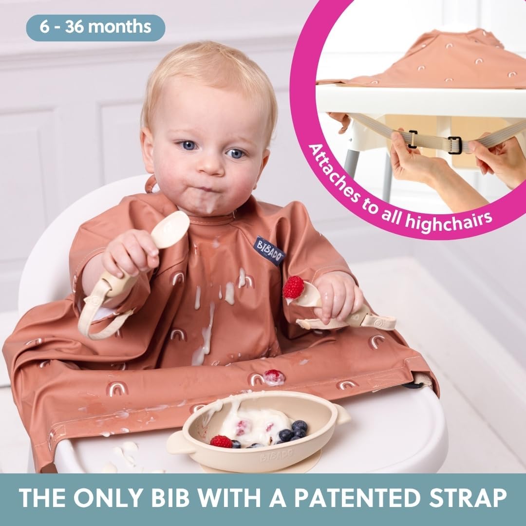 Detalle de BIBaDO Short Sleeve Baby Bibs for Babies & Toddlers (6–36 Months) – Coverall, Waterproof & Machine Washable