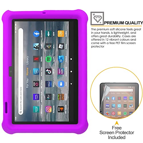 Detalle de TECHGEAR Bumper Case with Screen Protector for All-New Amazon Fire 7" (2022, 12th Gen) – Purple