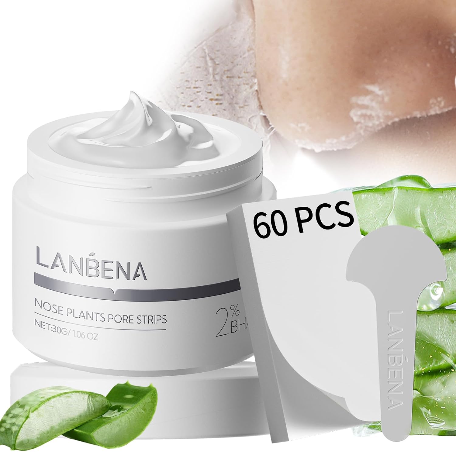 Detalle de LANBENA LB6283 Nose Pore Mask for Blackhead Removal, Aloe Vera Scent
