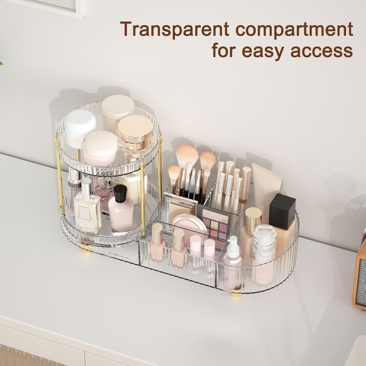 Thumbnail 3 de Makeup Organizer Countertop Rotating 5‑Compartment