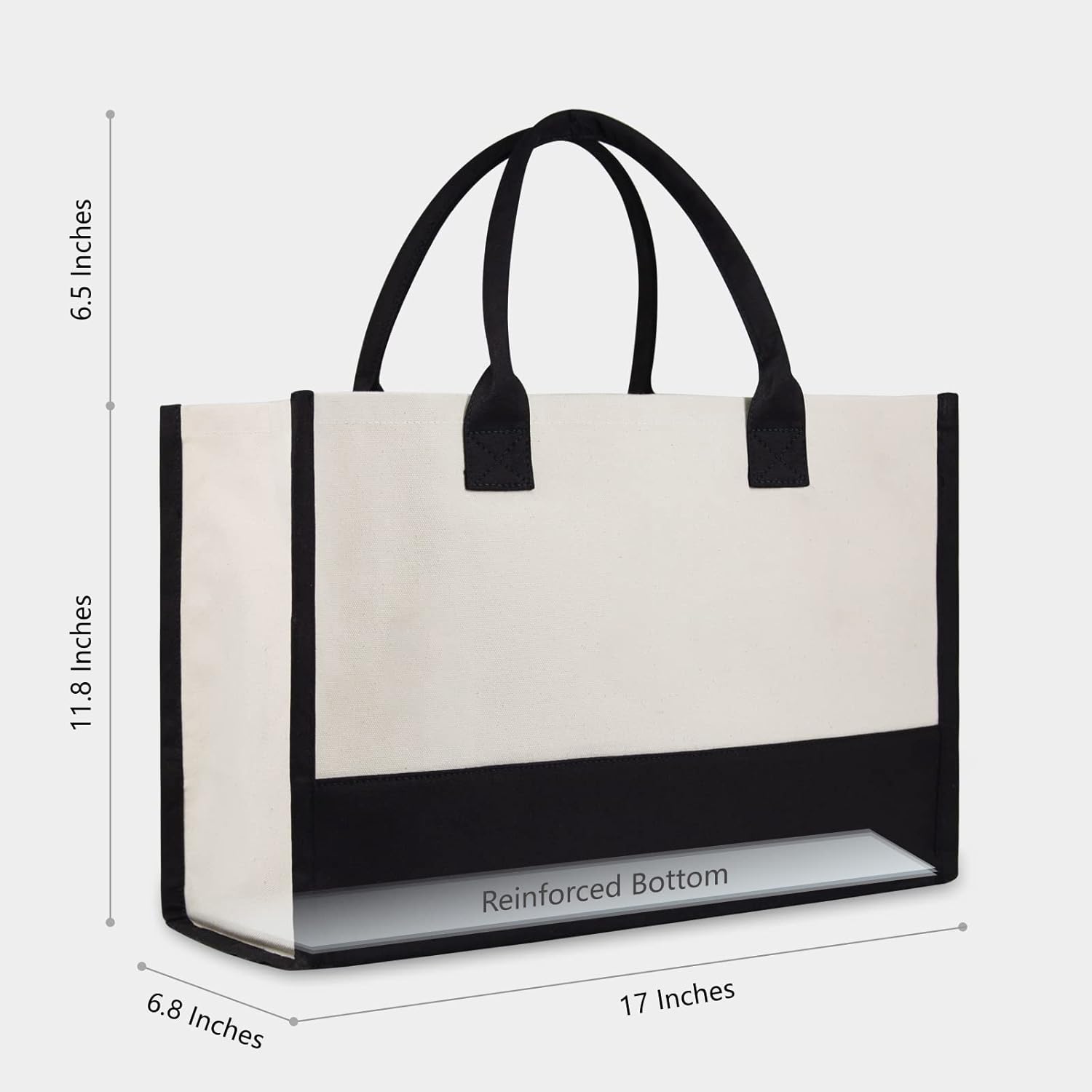 Thumbnail 3 de Personalized Initial Canvas Beach Bag, Monogrammed Gift Tote Bag for Women