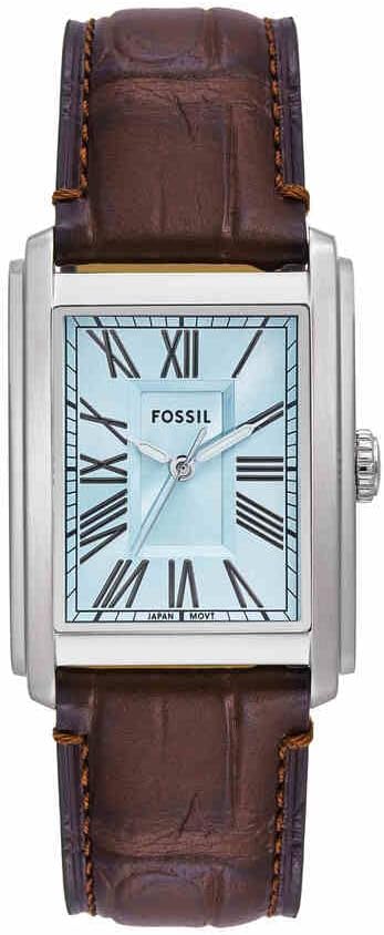 Detalle de FOSSIL Carraway – Montre homme à mouvement quartz, bracelet cuir ou acier argenté