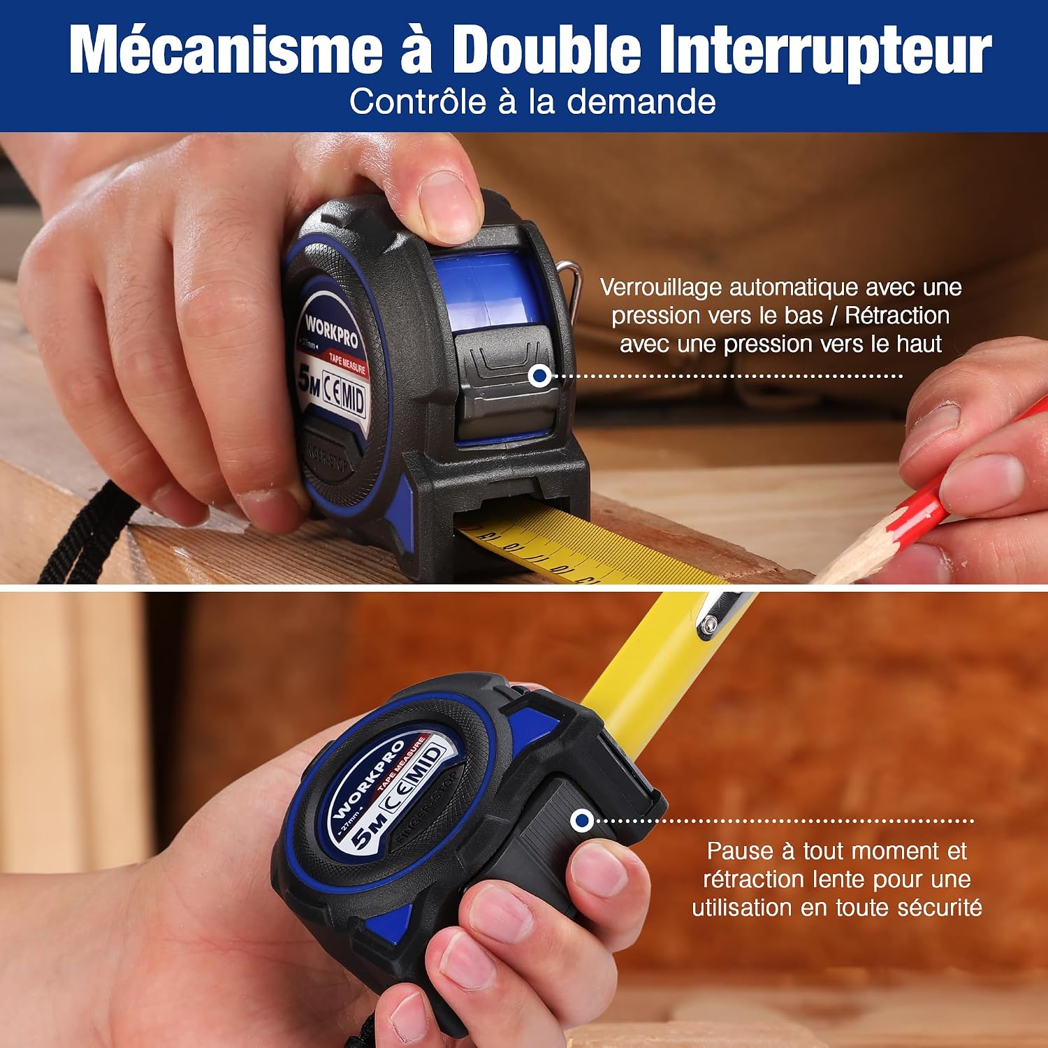Detalle 2 de WORKPRO mètre ruban 5 m