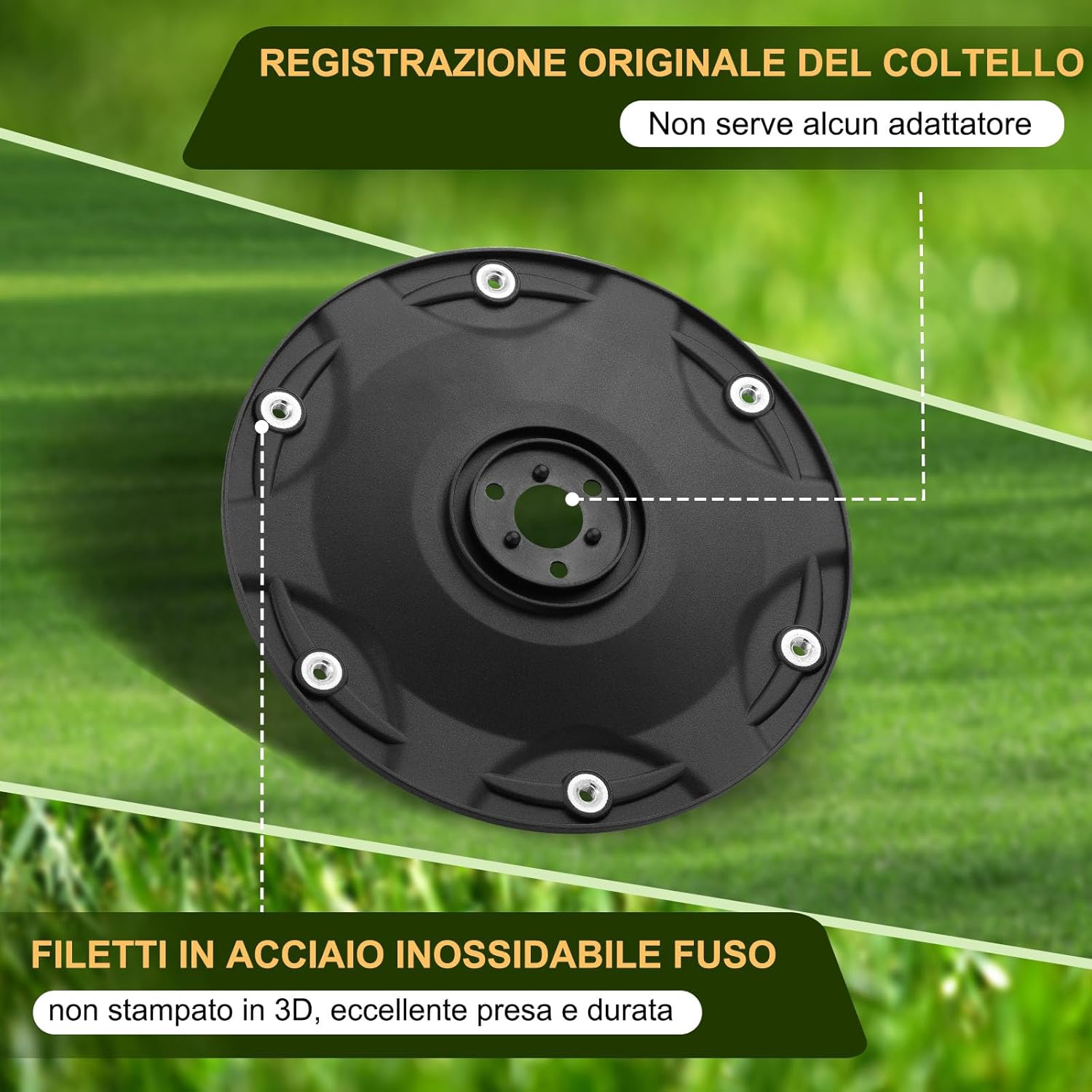 Detalle 2 de FourShow Taglio più Efficiente: Piastra Lama + 6 Lame di Ricambio per Husqvarna Automower 105 (587423601)