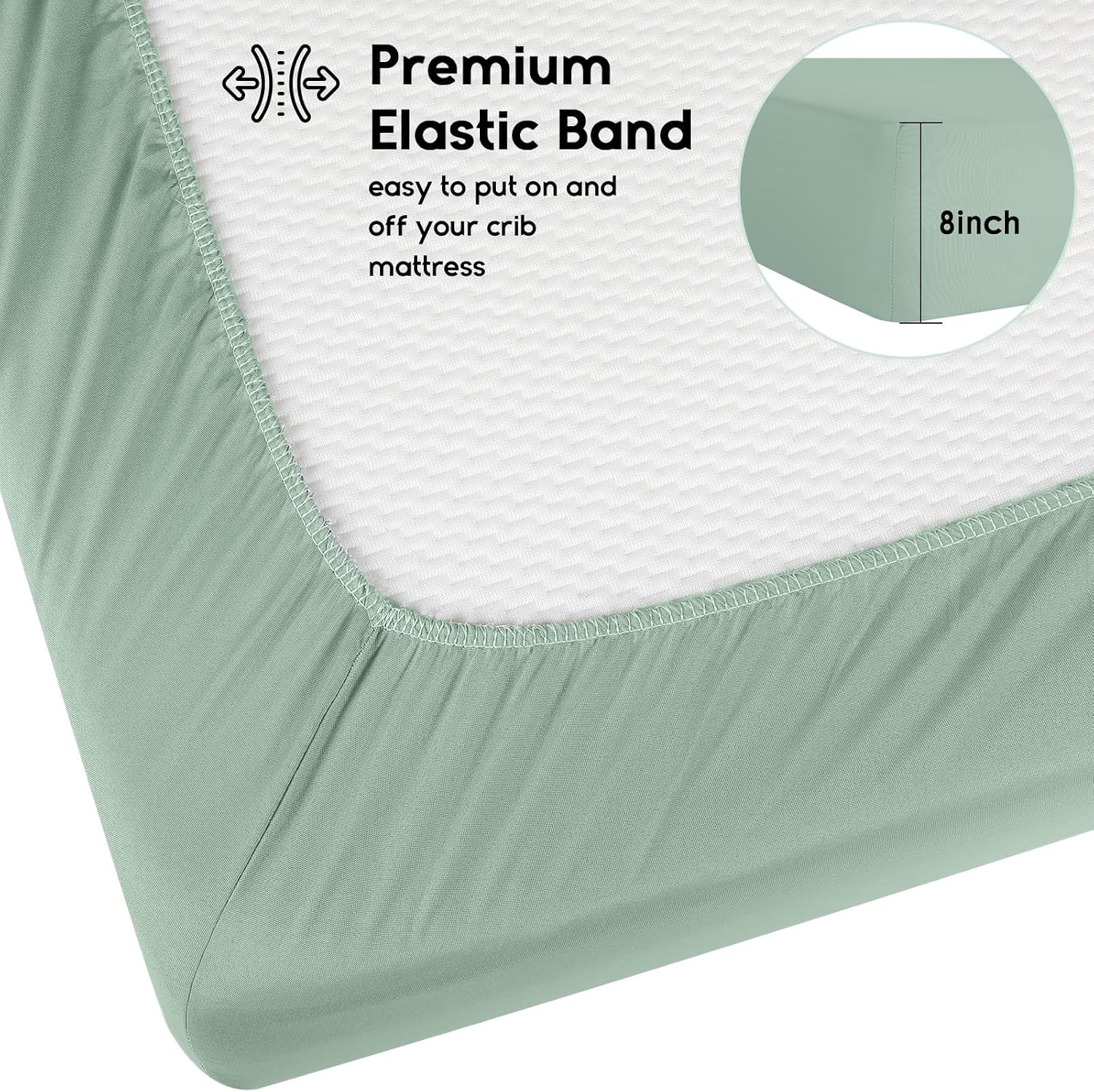 Detalle de Yoofoss Cot Sheets 120 x 60 cm fitted Ultra Soft cot sheets