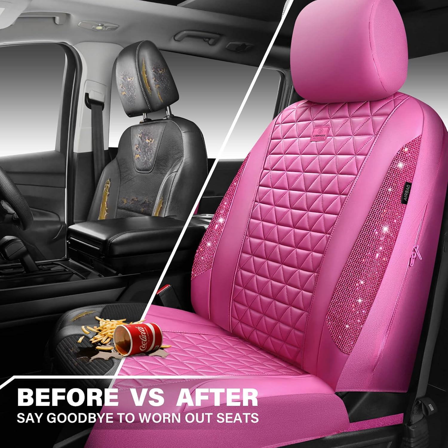Thumbnail 6 de CAR PASS Hot Pink Bling Seat Covers