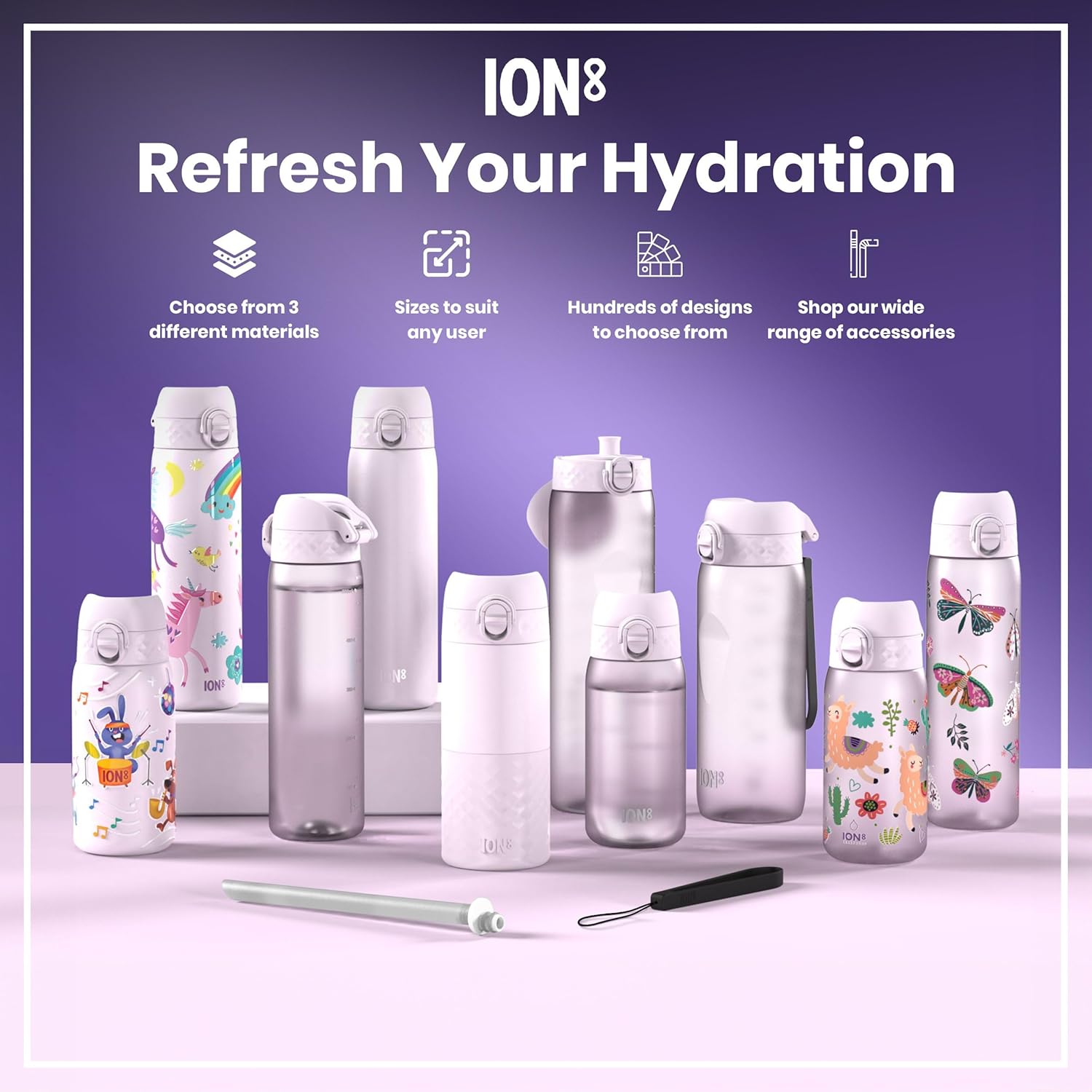 Thumbnail 6 de ION8 Vacuum Insulated Steel Water Bottle, 500 ml (17 oz) – Leak Proof & Dishwasher Safe