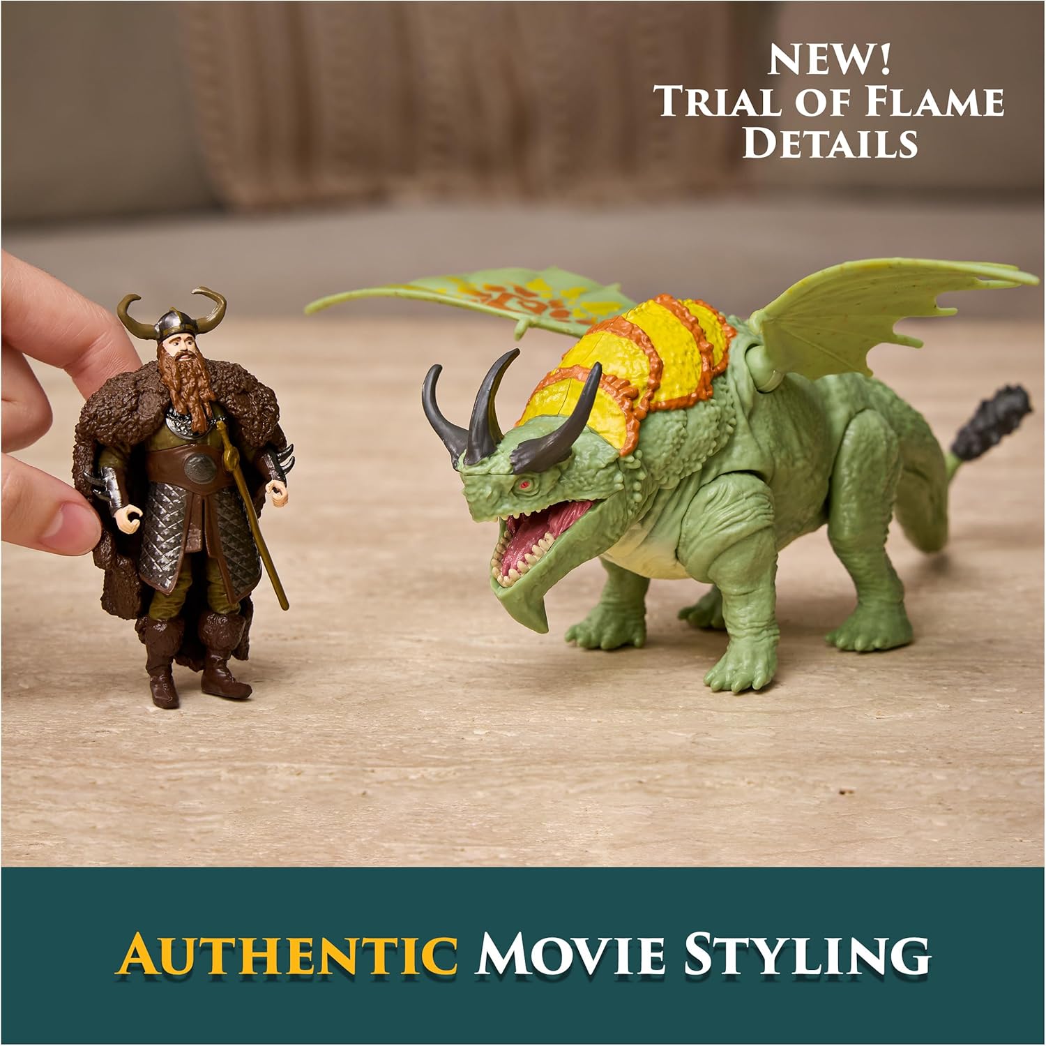 Detalle de Dreamworks Dragons: How to Train Your Dragon – Rumblehorn & Stoick Viking Duo Action Figures