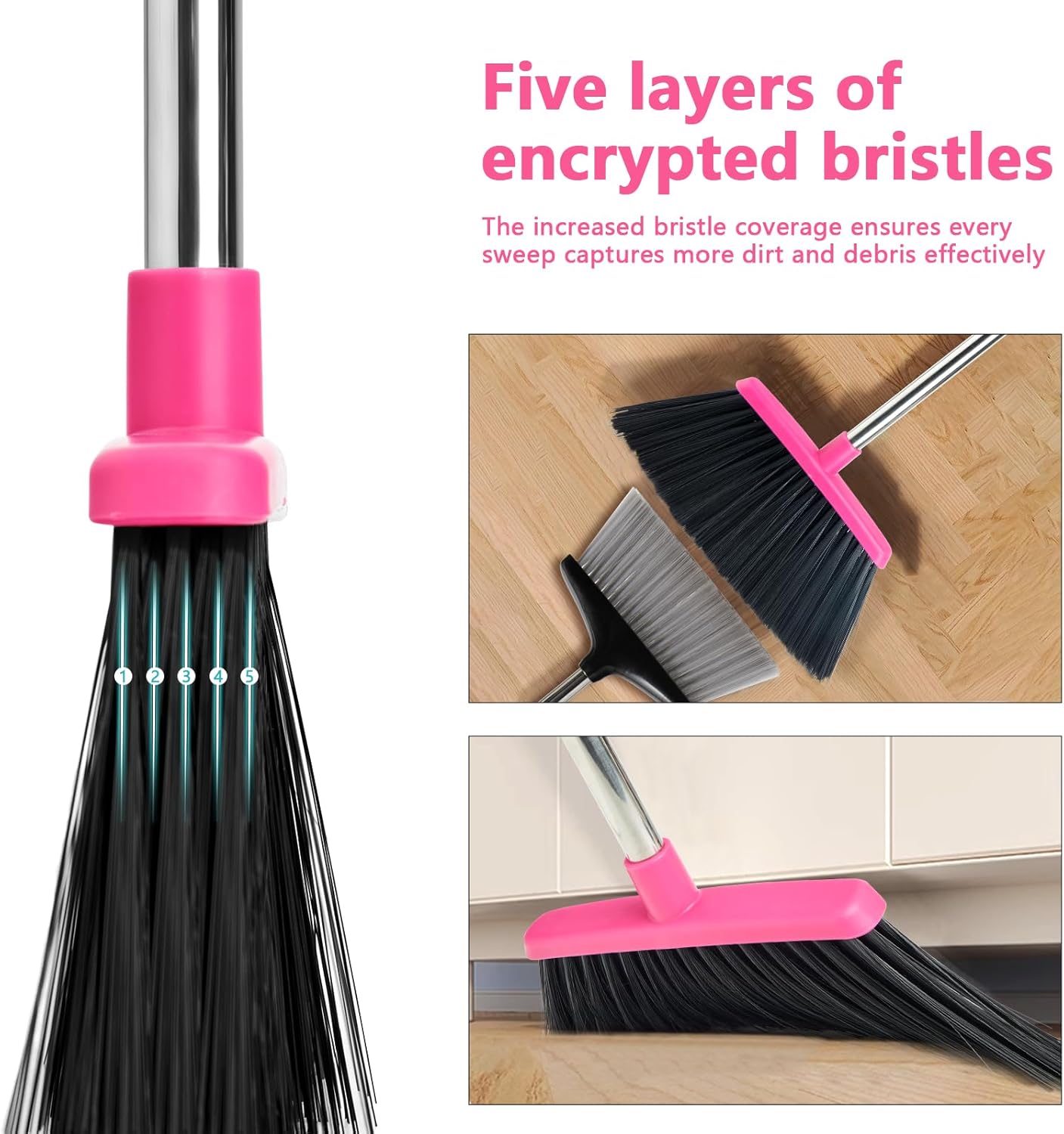 Thumbnail 3 de XXFLOWER Dustpan and Brush Set Long Handled 51.2in