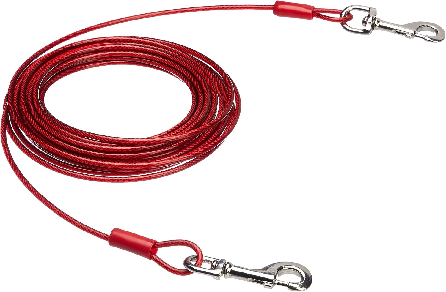 Detalle de Amazon Basics Dog Tie Out Cable, up to 125 lbs, 230 feet, Red
