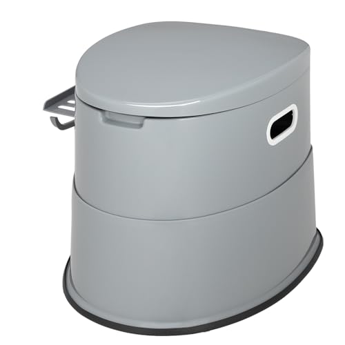Detalle de Bonnlo Toilettes de camping portable avec seau amovible — siège, couvercle et support de papier toilette