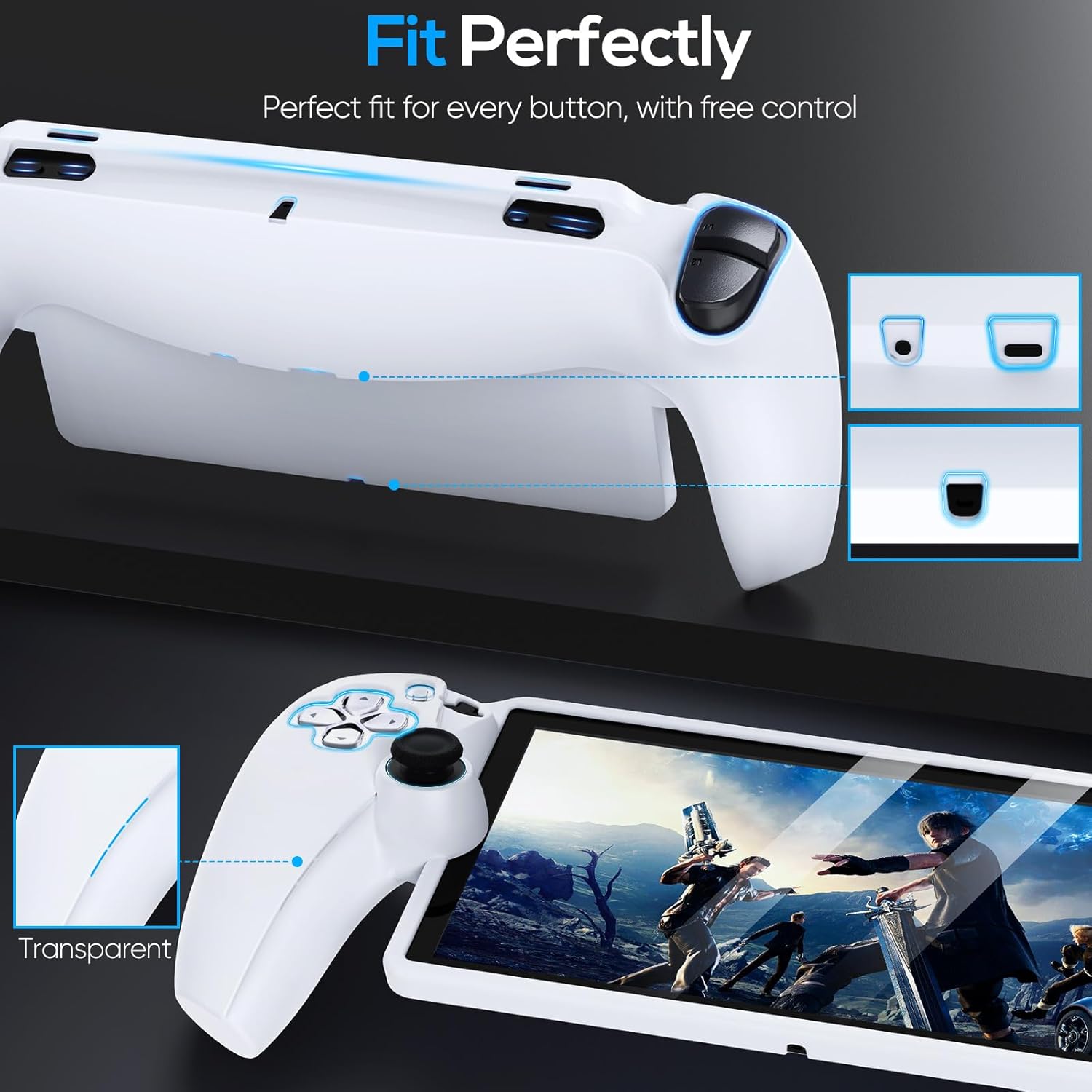 Thumbnail 4 de FYOUNG Protective Case for PlayStation Portal – Silicone Soft Cover with Full Protection (White)
