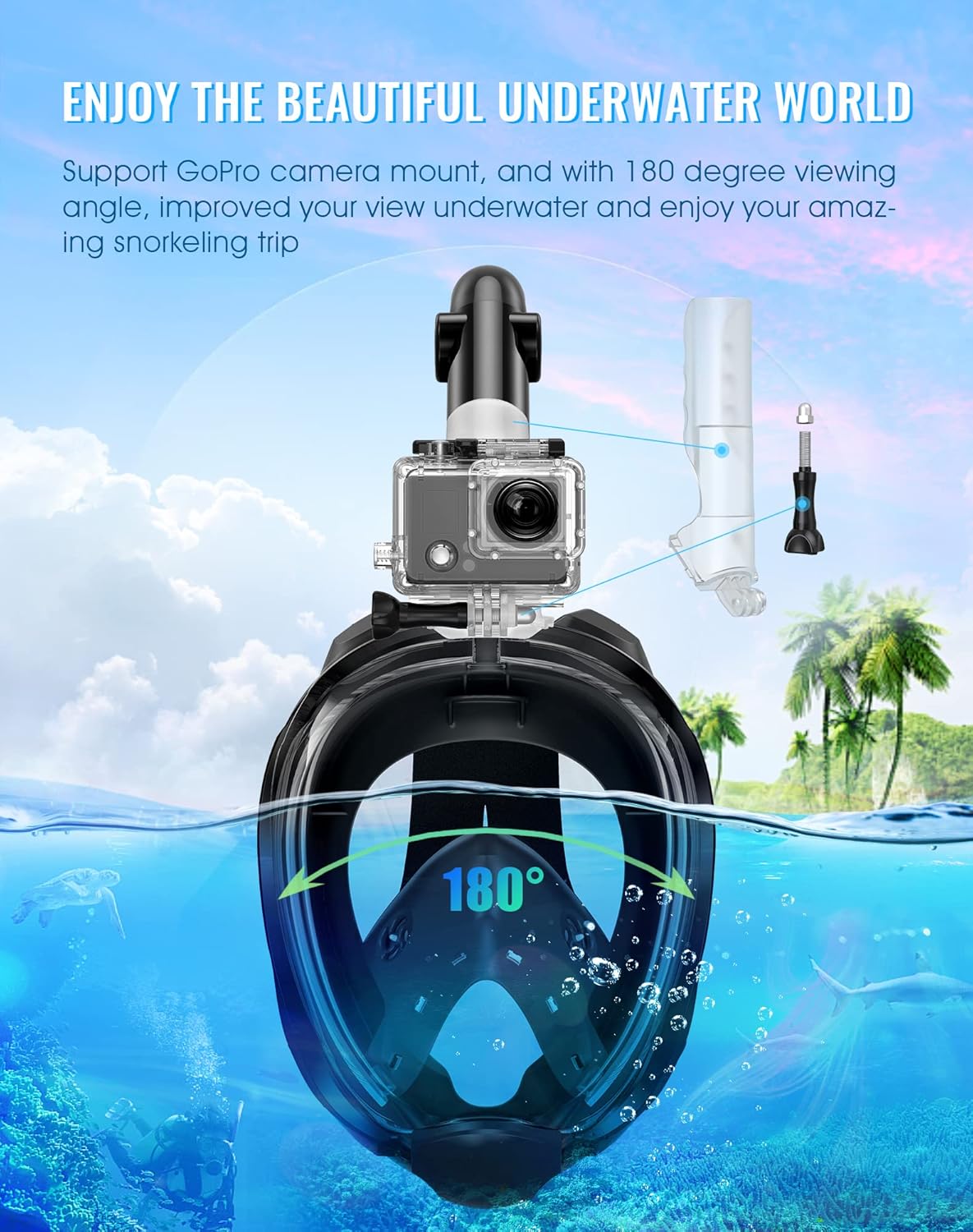 Thumbnail 6 de Greatever G2 Full Face Snorkel Mask 180° View 🤿