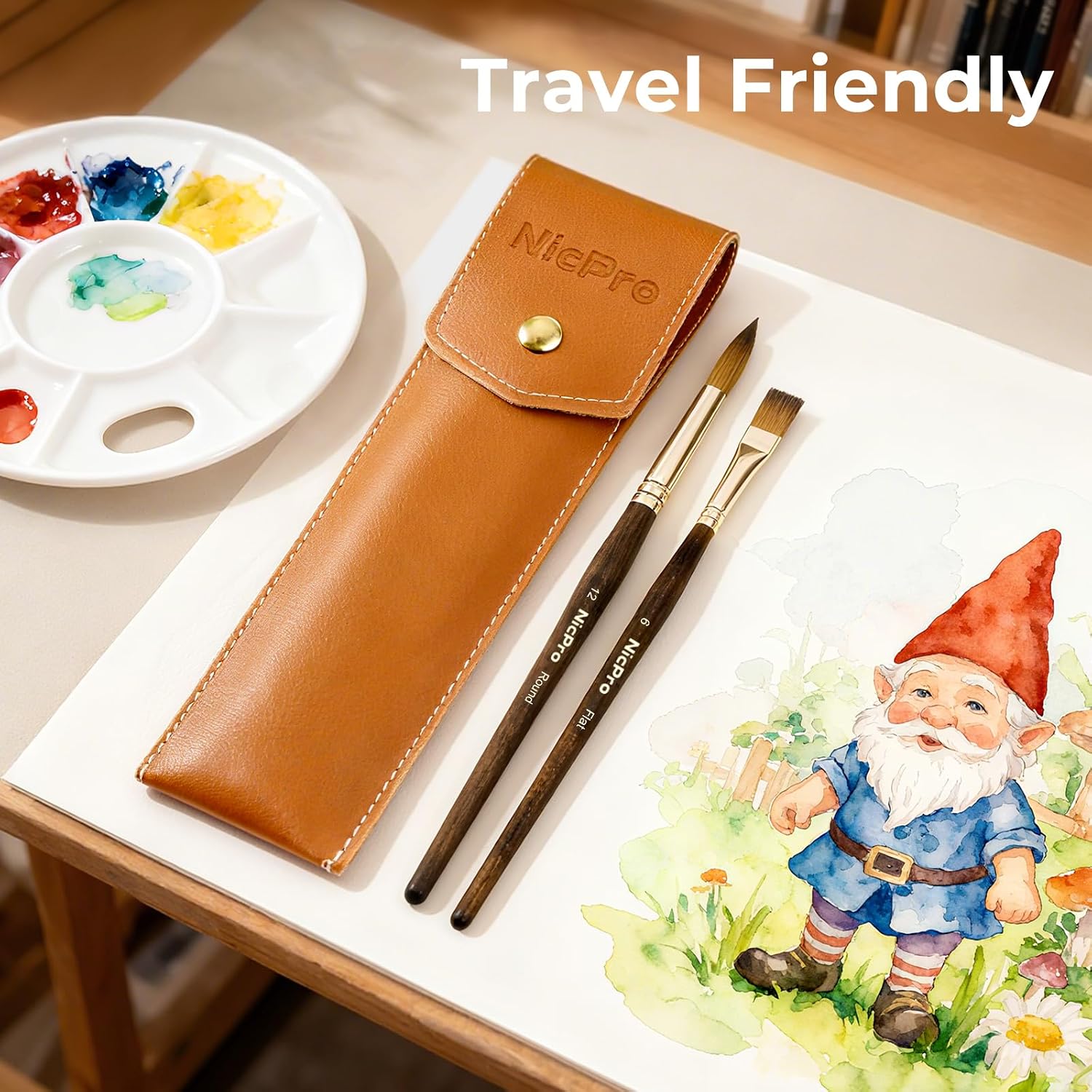 Detalle de Nicpro Watercolor Brush Set with Synthetic Bristles