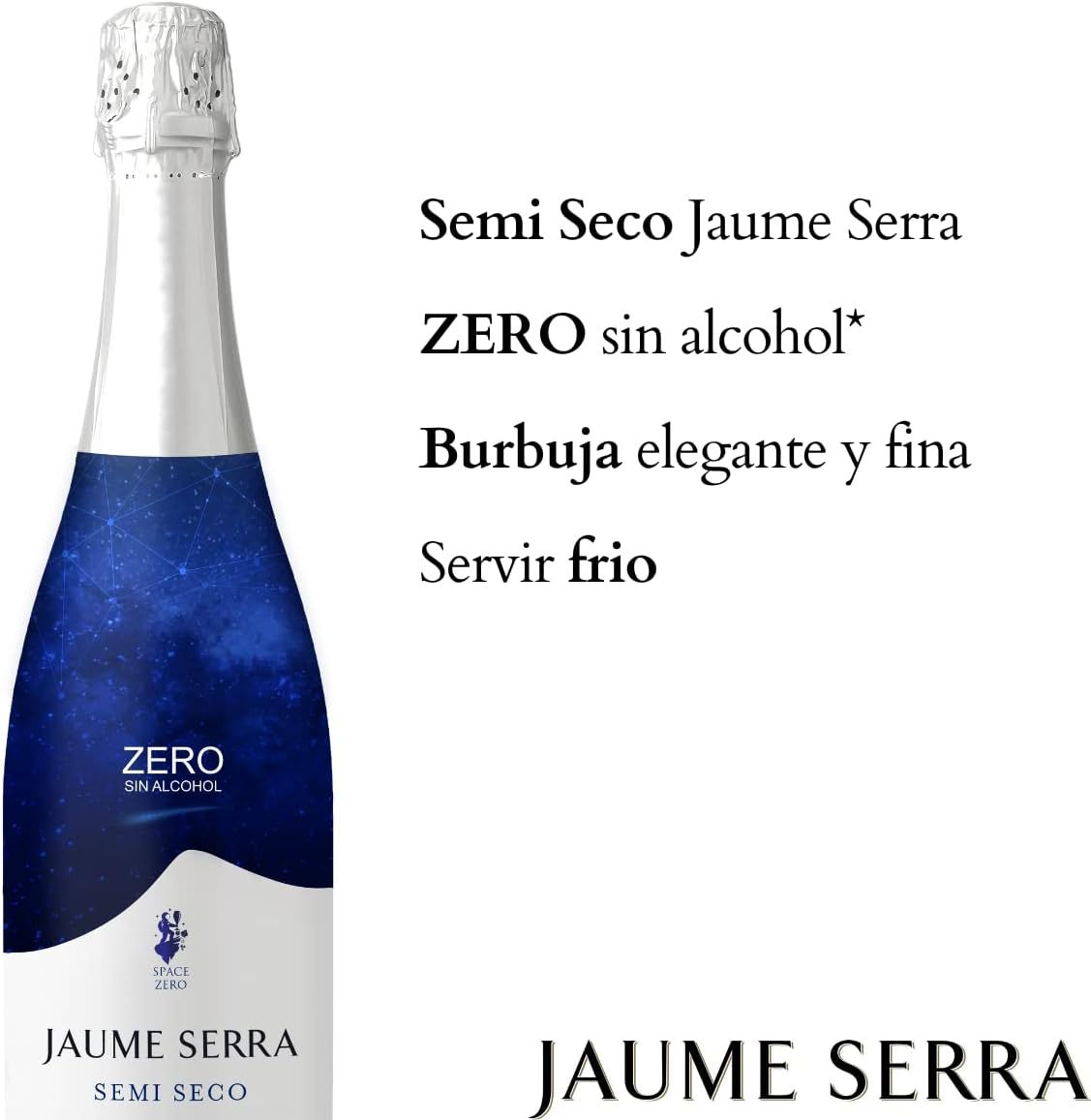 Detalle 1 de Jaume Serra Zero Semi Seco Vino Espumoso Sin Alcohol 🍾 Pack 6