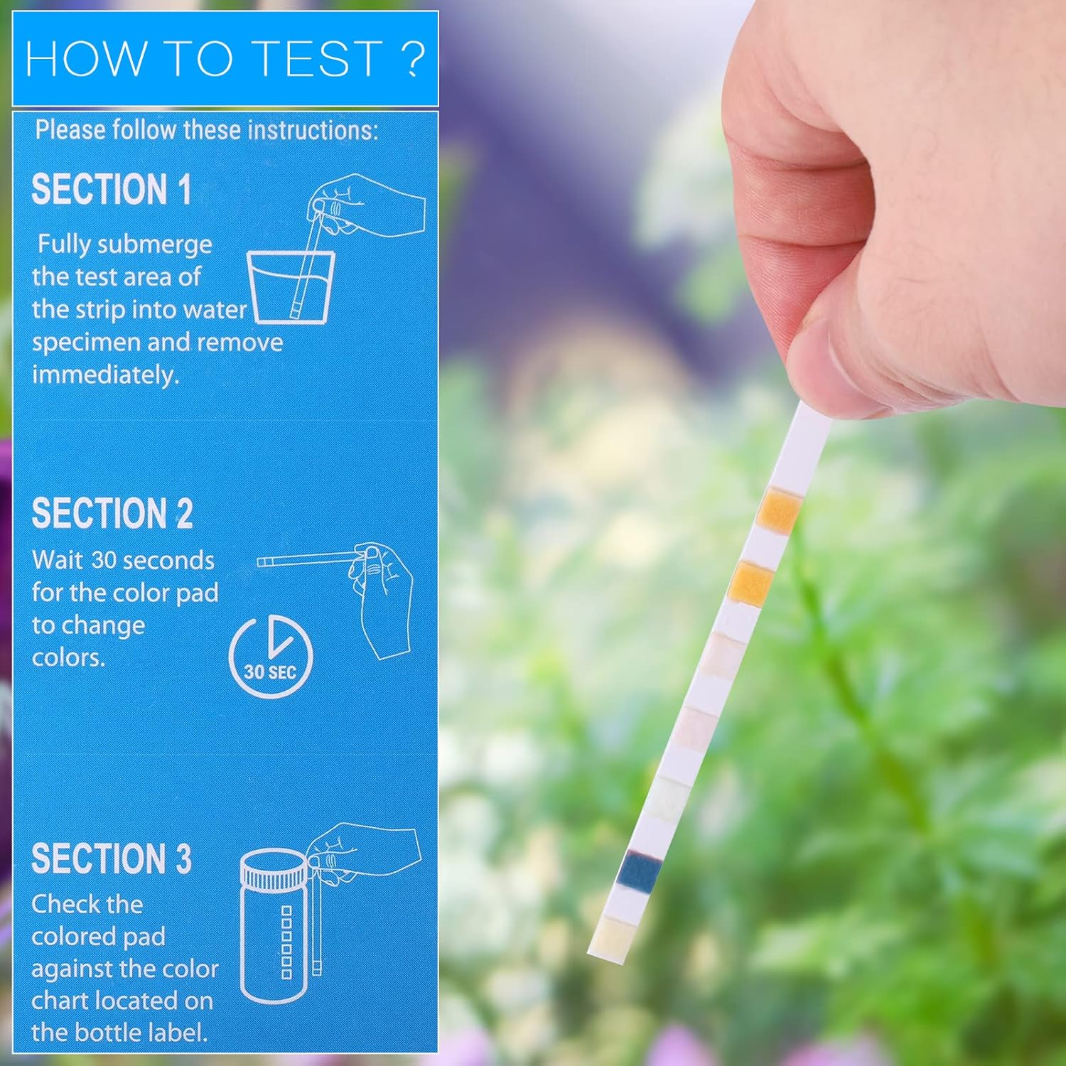 Detalle 1 de 150 Pcs 7-in-1 Aquarium Test Strips