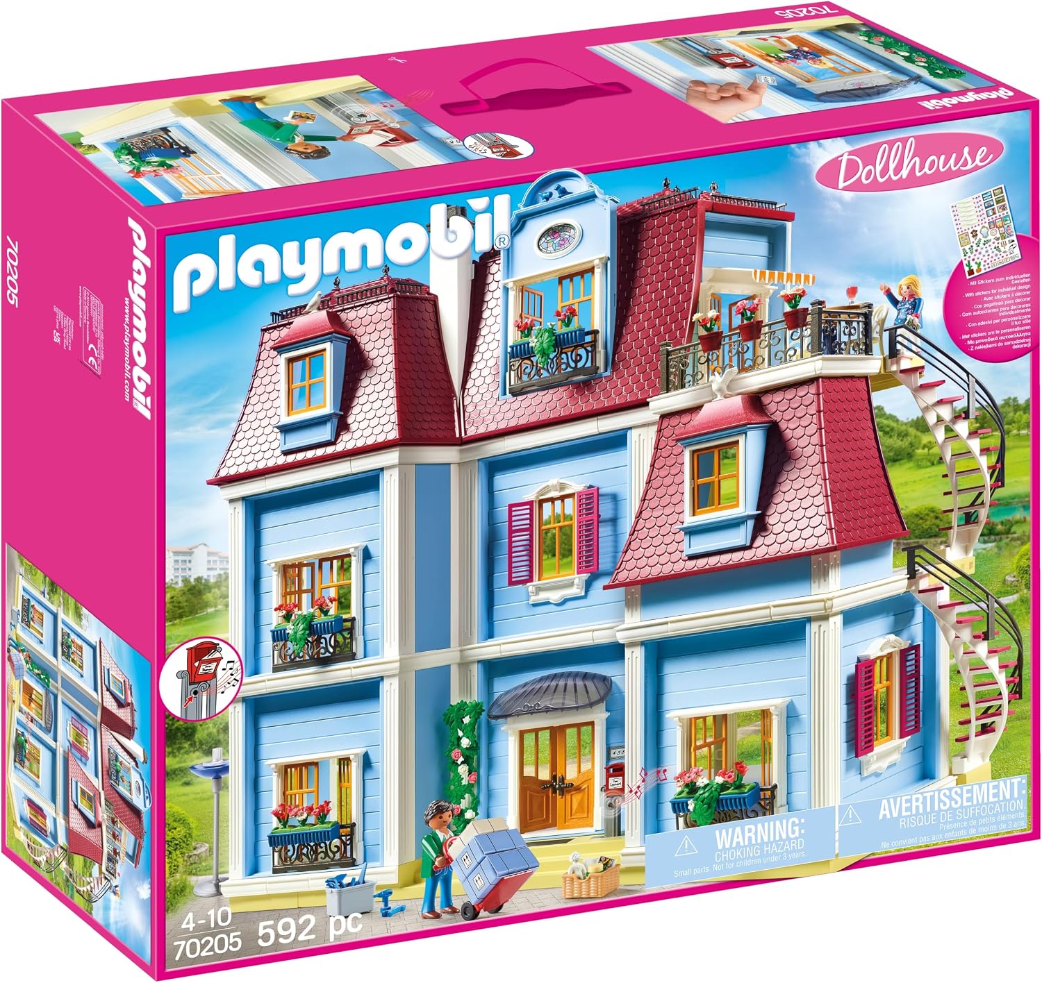 PLAYMOBIL Mein Großes Puppenhaus 70205 – Mit klingelnder Tür & umfangreichem Zubehör