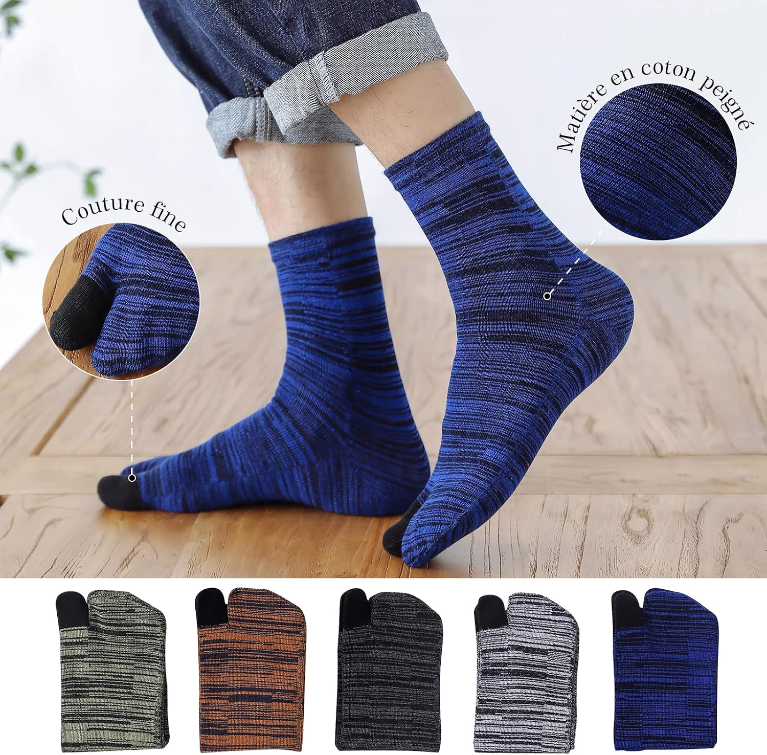 Thumbnail 2 de PUTUO Japonaise Tabi 2 doigts pour homme 40-45