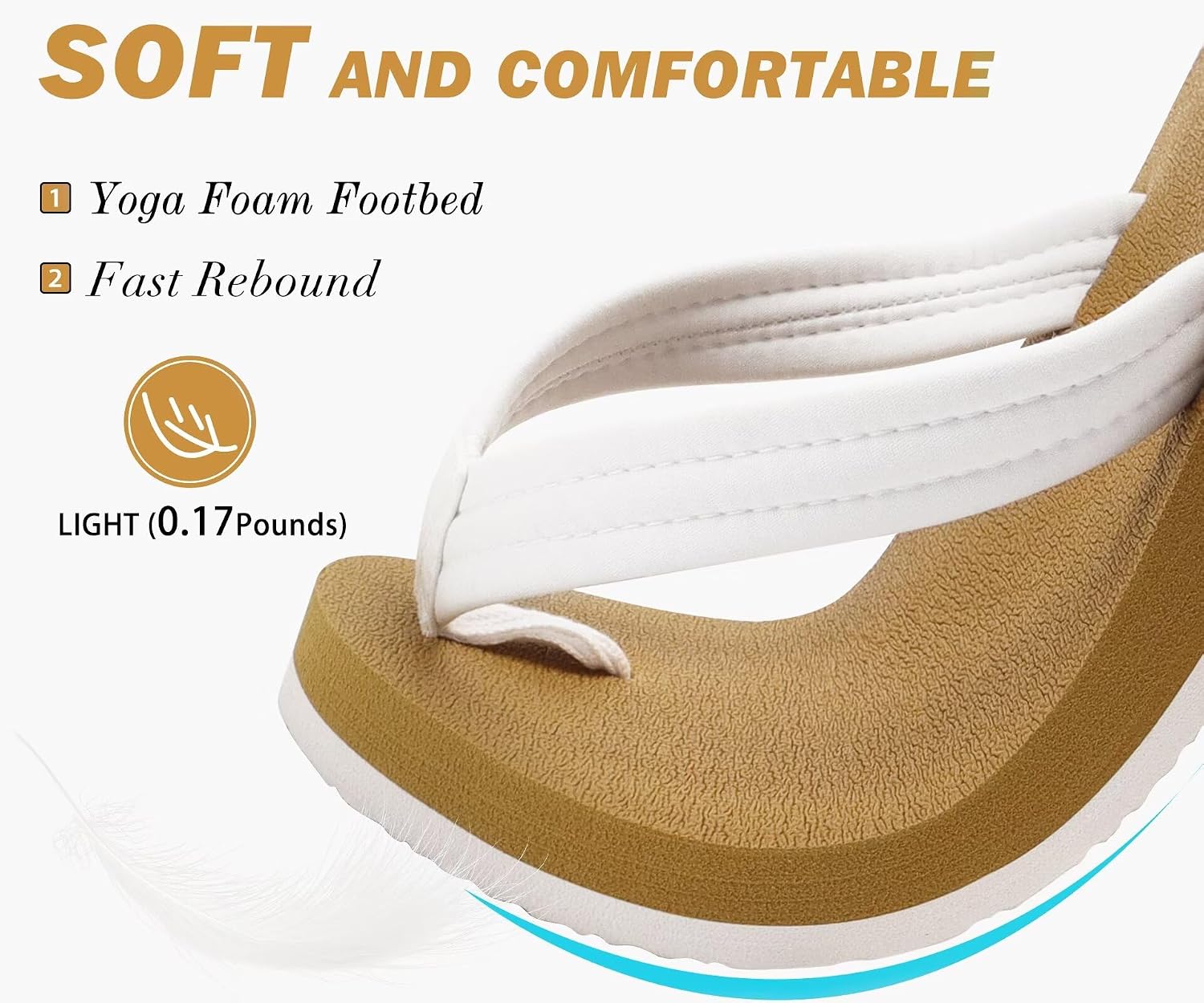 Thumbnail 2 de KuaiLu Womens Arch Support Flip Flops 1 Pair