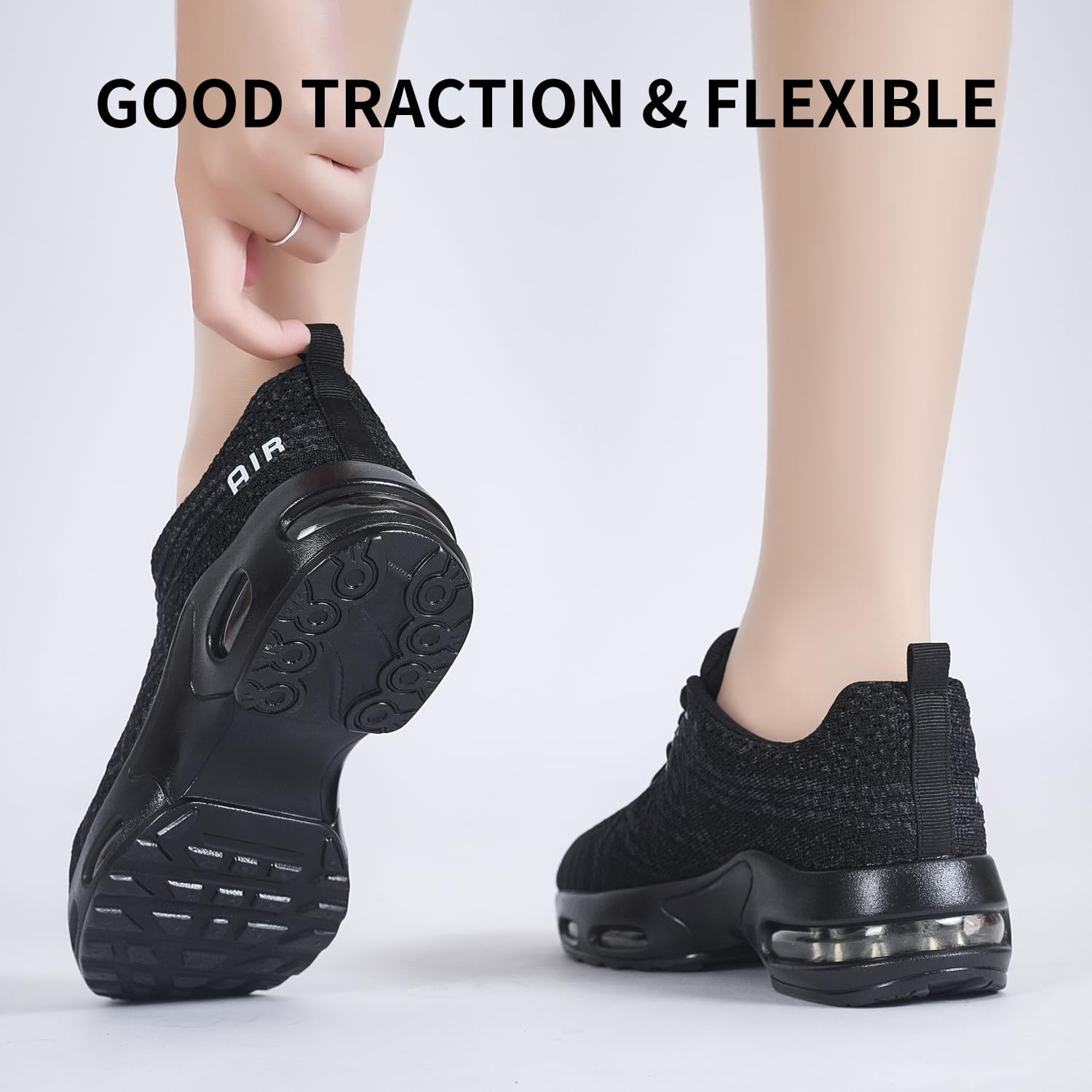 Detalle de Mjxwem Women Trainers: Air Cushion Running Shoes with Arch Support & Memory Foam Comfort