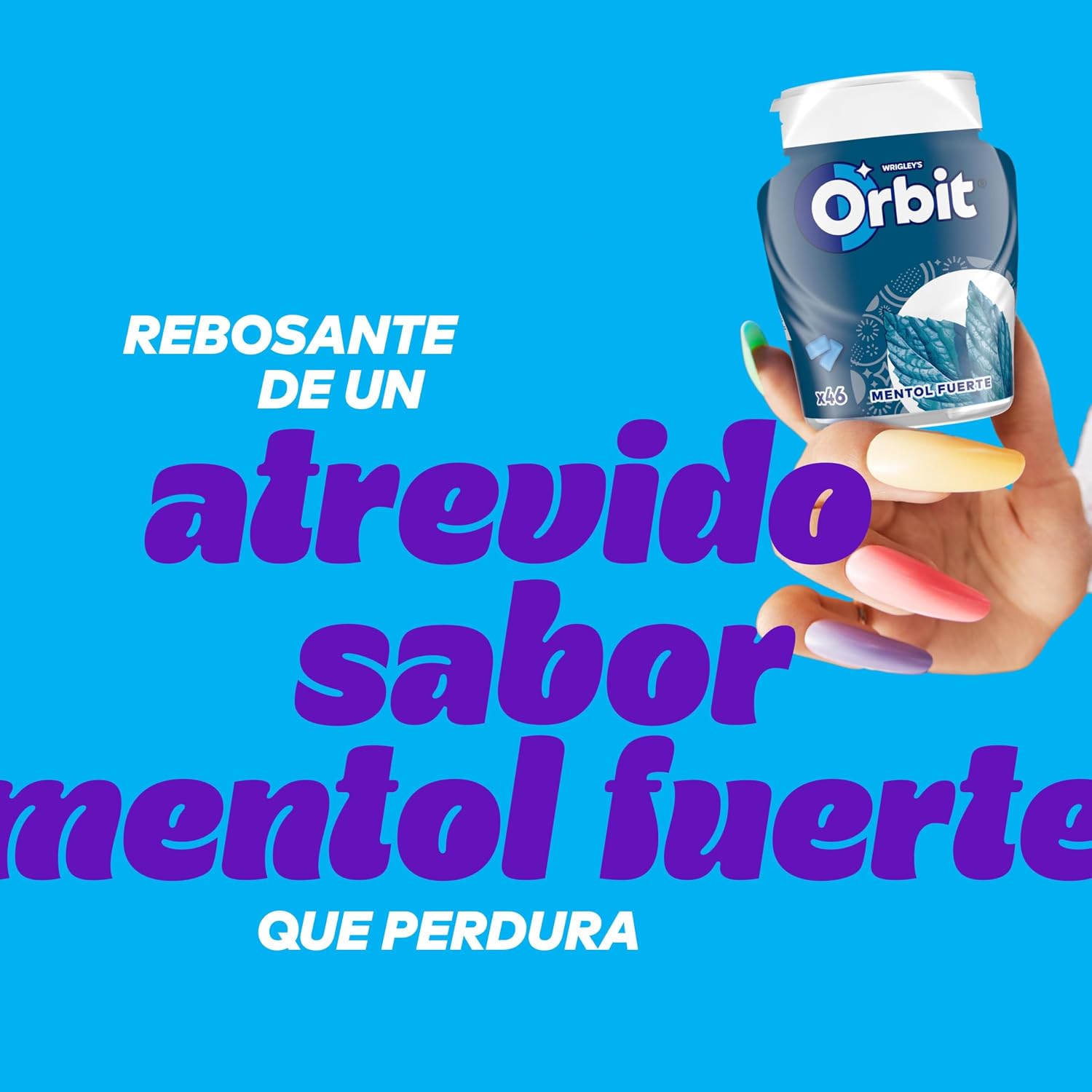 Detalle 2 de Orbit Chicles Sin Azúcar Mentol Fuerte - Larga Duración