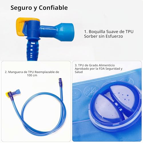 Detalle de Unigear Bolsa de Agua para Mochila de Hidratación con Tubo Desmontable