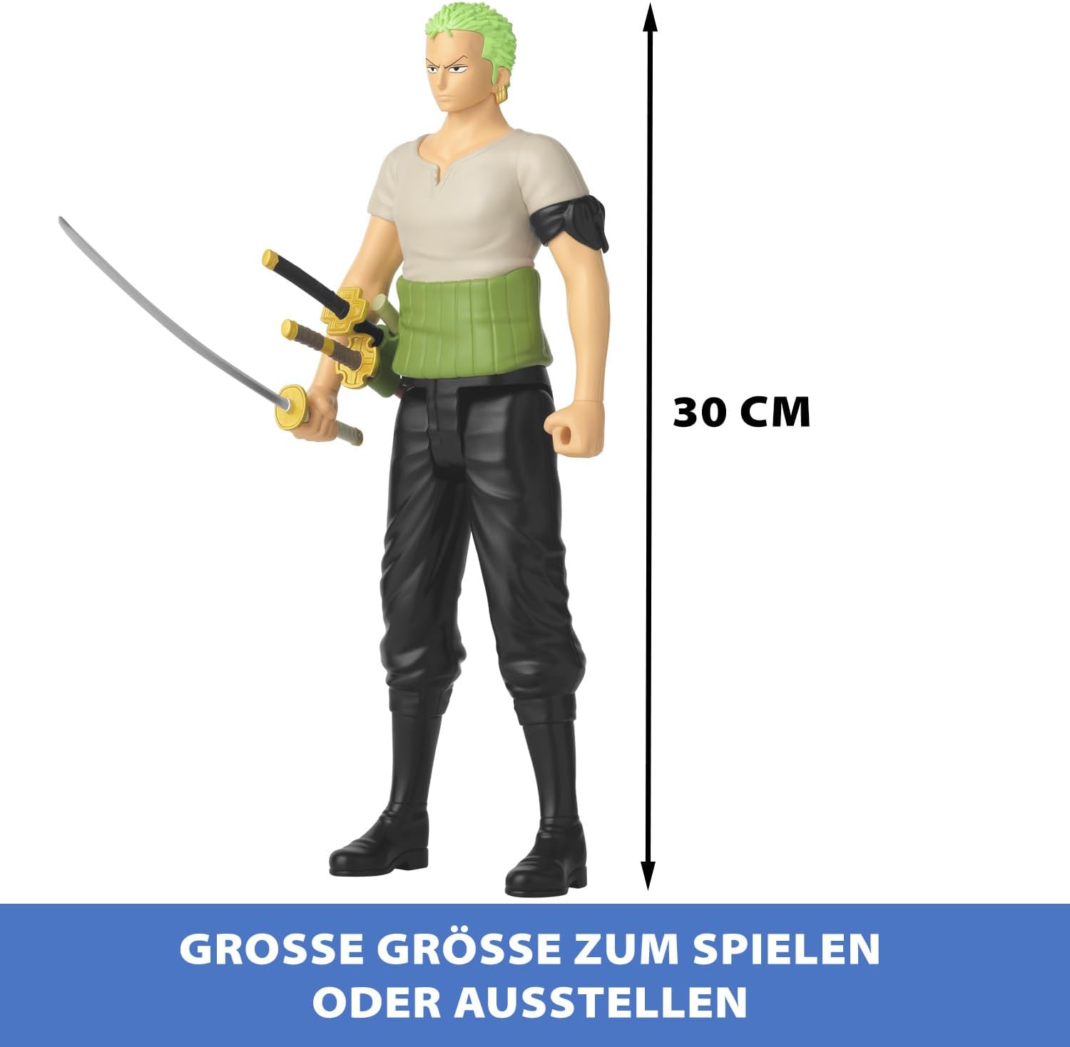 Detalle de BANDAI Anime Heroes Mega 30 cm Zoro – Action figure licenza ufficiale One Piece
