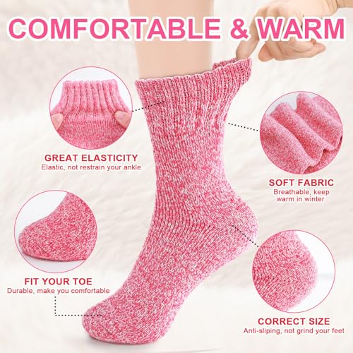 Detalle 2 de Airabc Thermal Winter Socks for Women, 5 Pairs in a Cotton and Wool Blend