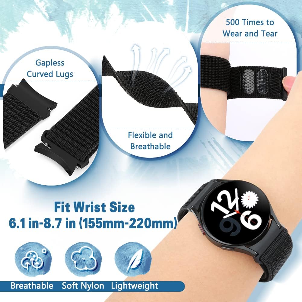 Detalle de Runostrich nylon soft sport watch strap for Samsung Galaxy Watch 7/6/5/4 and FE (40–47mm)