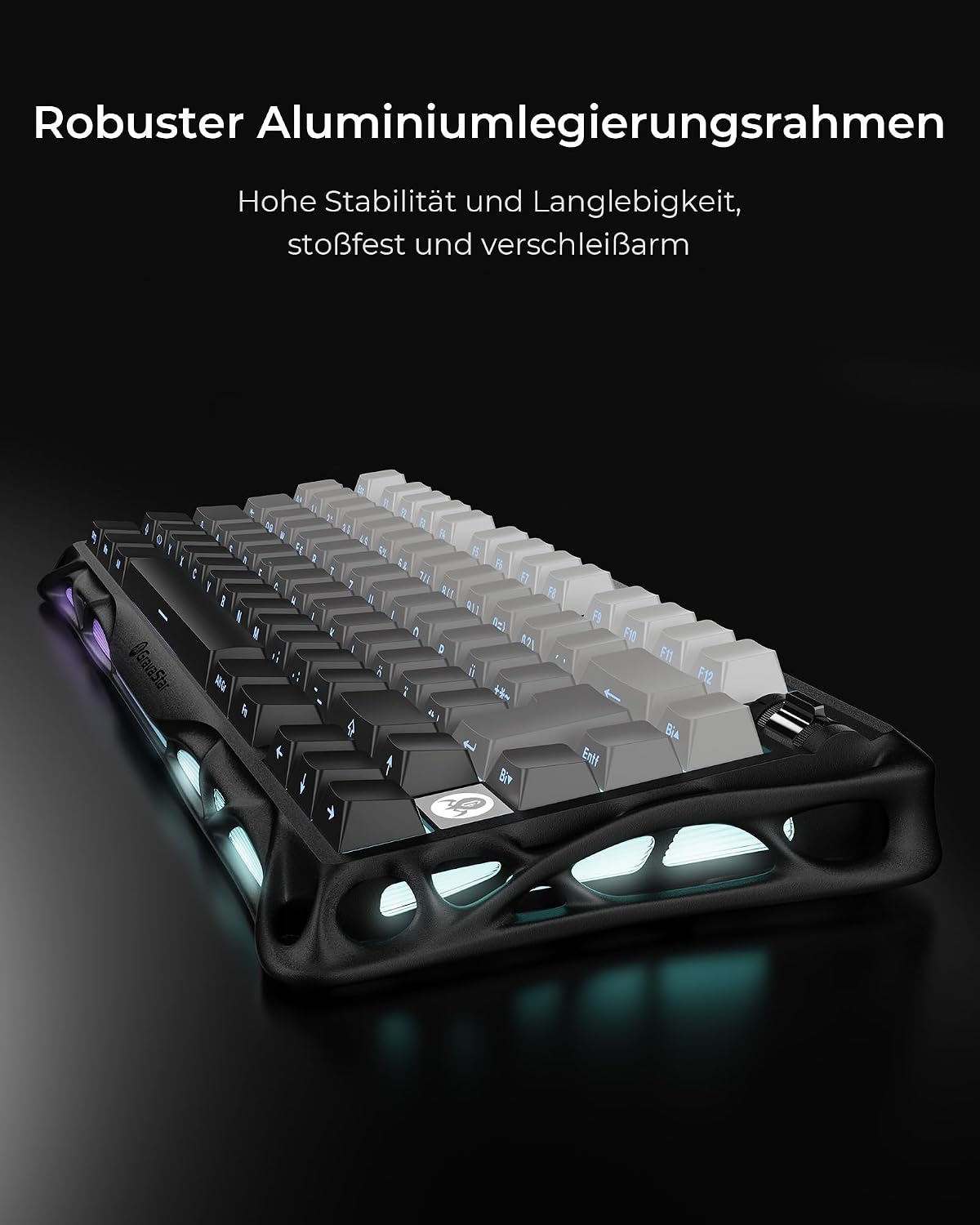 Thumbnail 4 de GravaStar Mercury K1 75% mechanische Gaming-Tastatur (QWERTZ, DE) mit Exoskelett aus Magnesium, Tri-Mode, Hot Swap & RGB