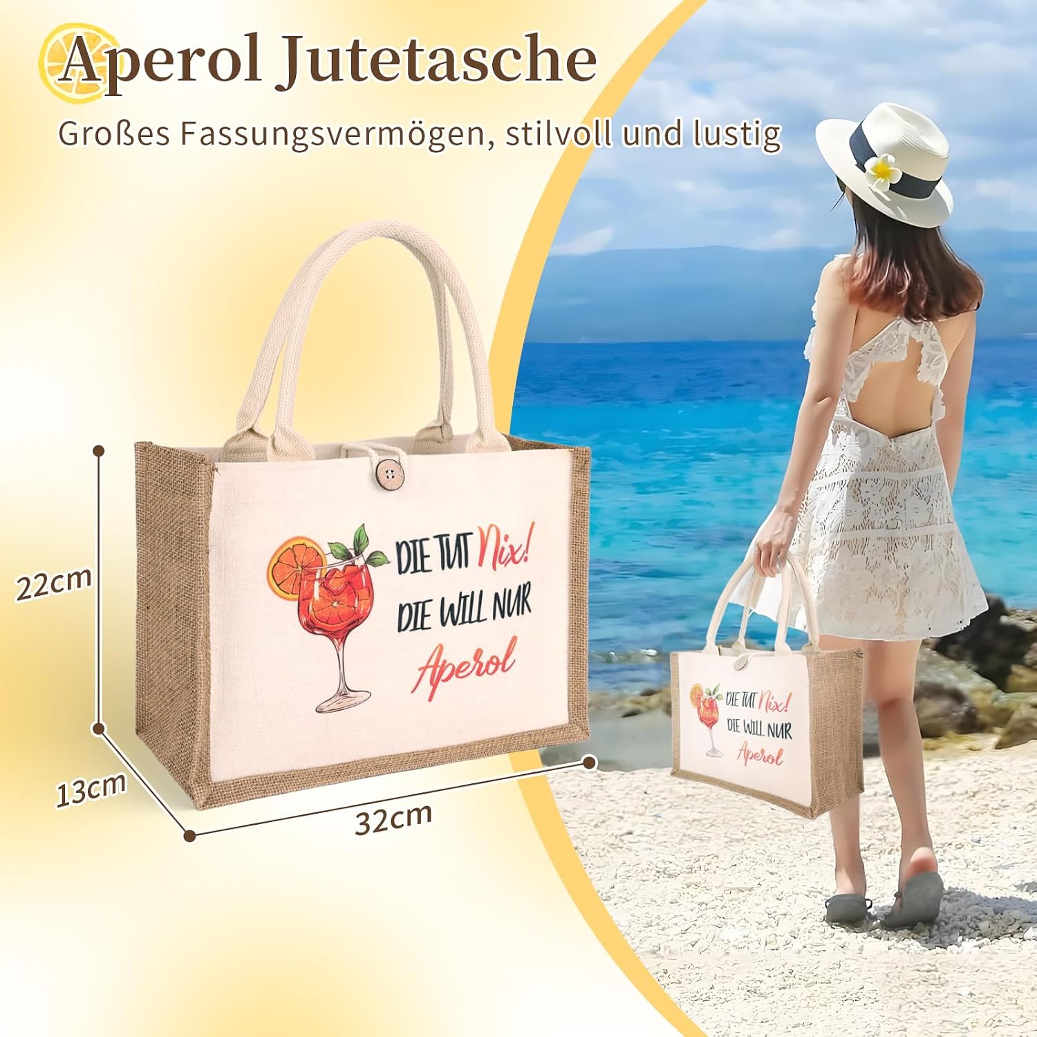 Thumbnail 1 de GADITIEK Aperol Geschenk Tasche 32×22×13 cm