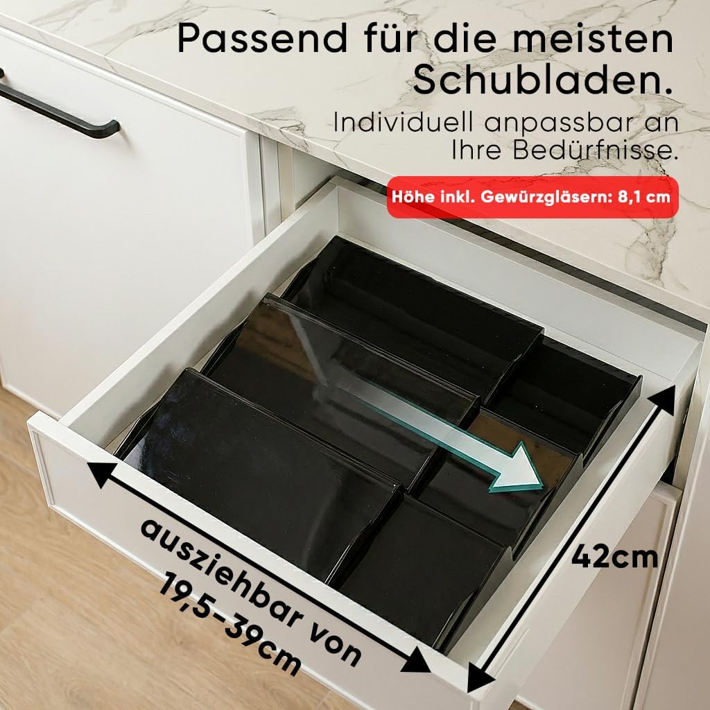 Detalle 2 de Deo haus Gewürzregal Schublade mit 24 Gläsern