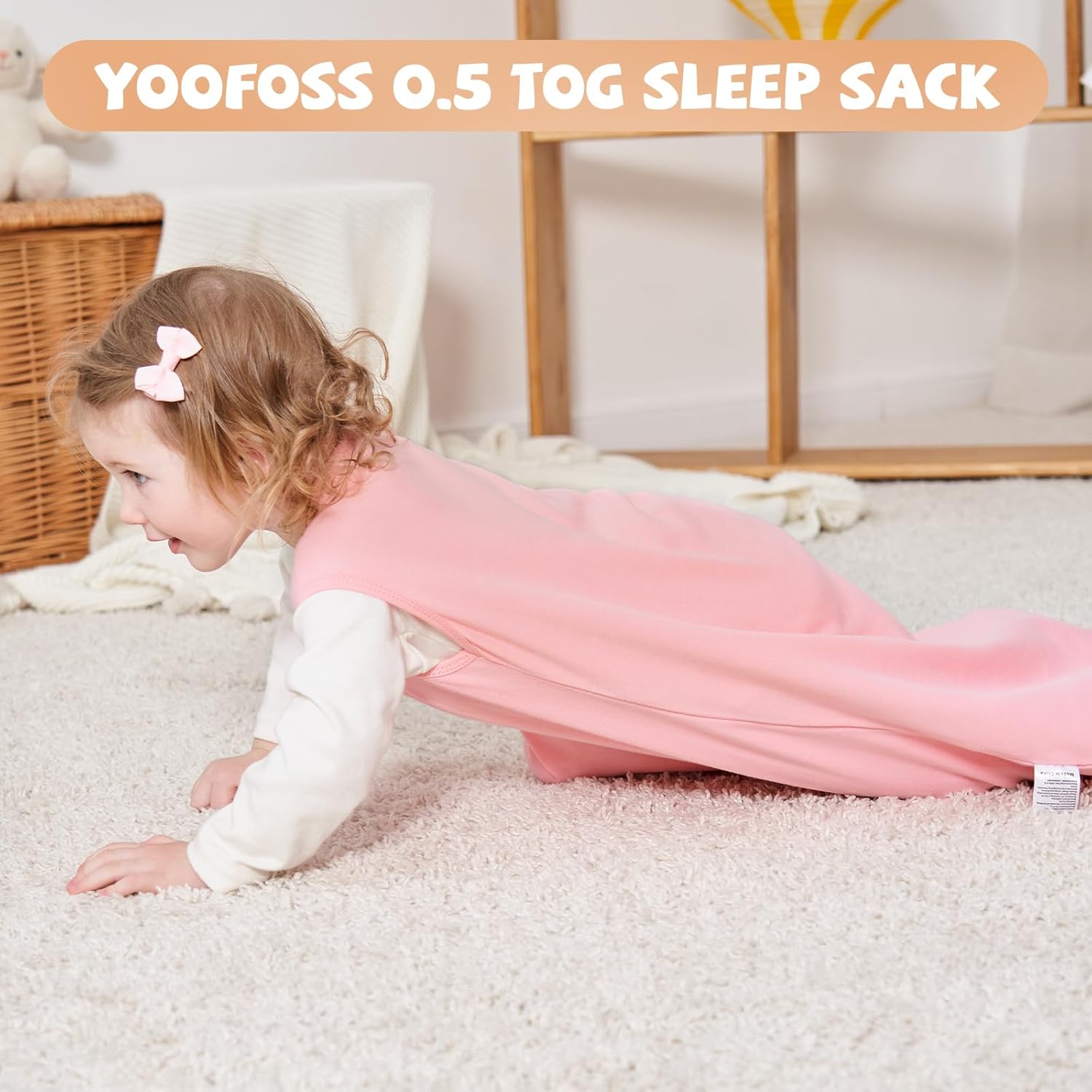 Detalle de Yoofoss Schlafsack Baby Sommer 0.5 Tog – 3er Pack, 67 cm, 0–6 Monate, 100% Bio-Baumwolle