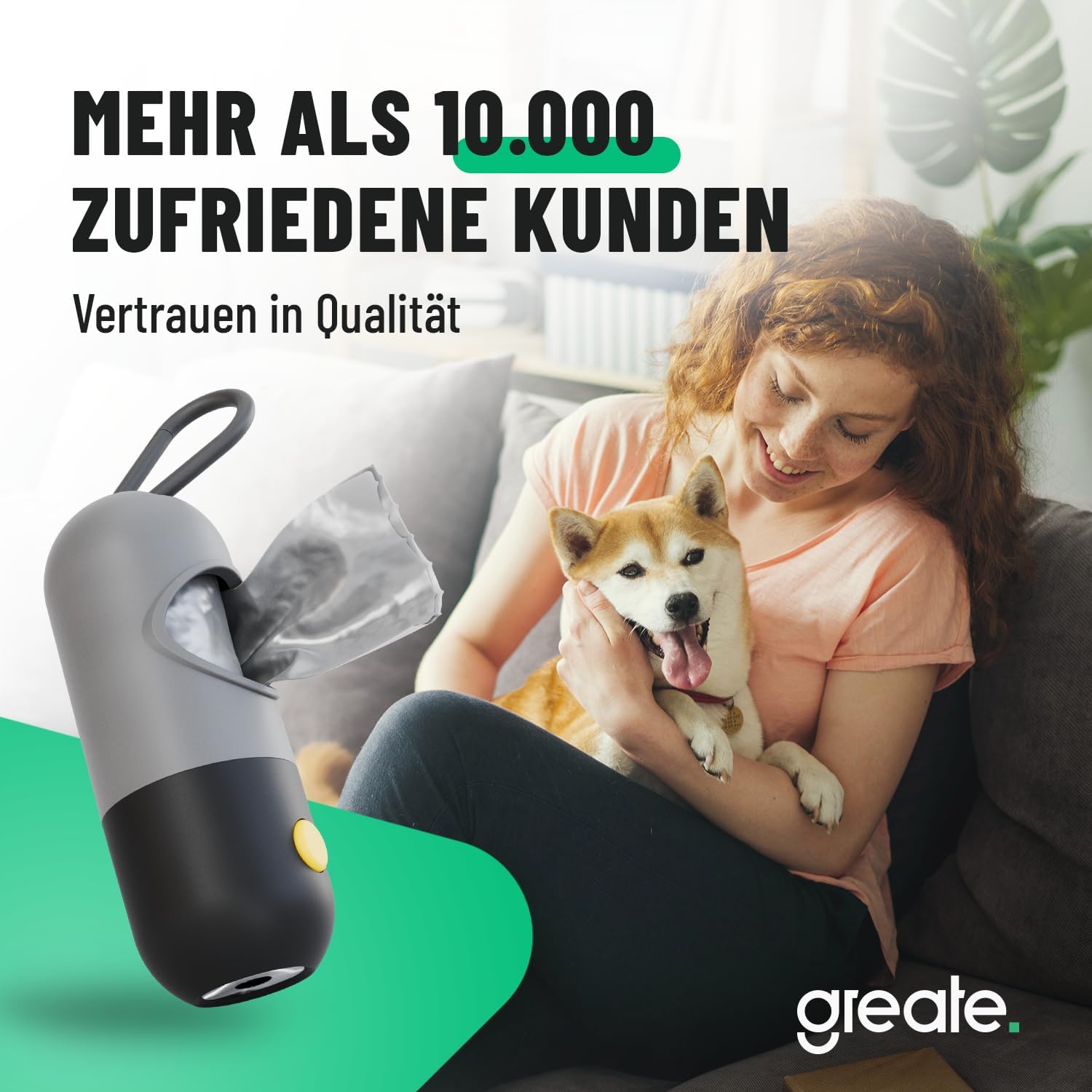 Thumbnail 1 de greate 2x Kotbeutelspender für Hunde mit Taschenlampe & Karabinerhaken (inkl. 30 Beutel)
