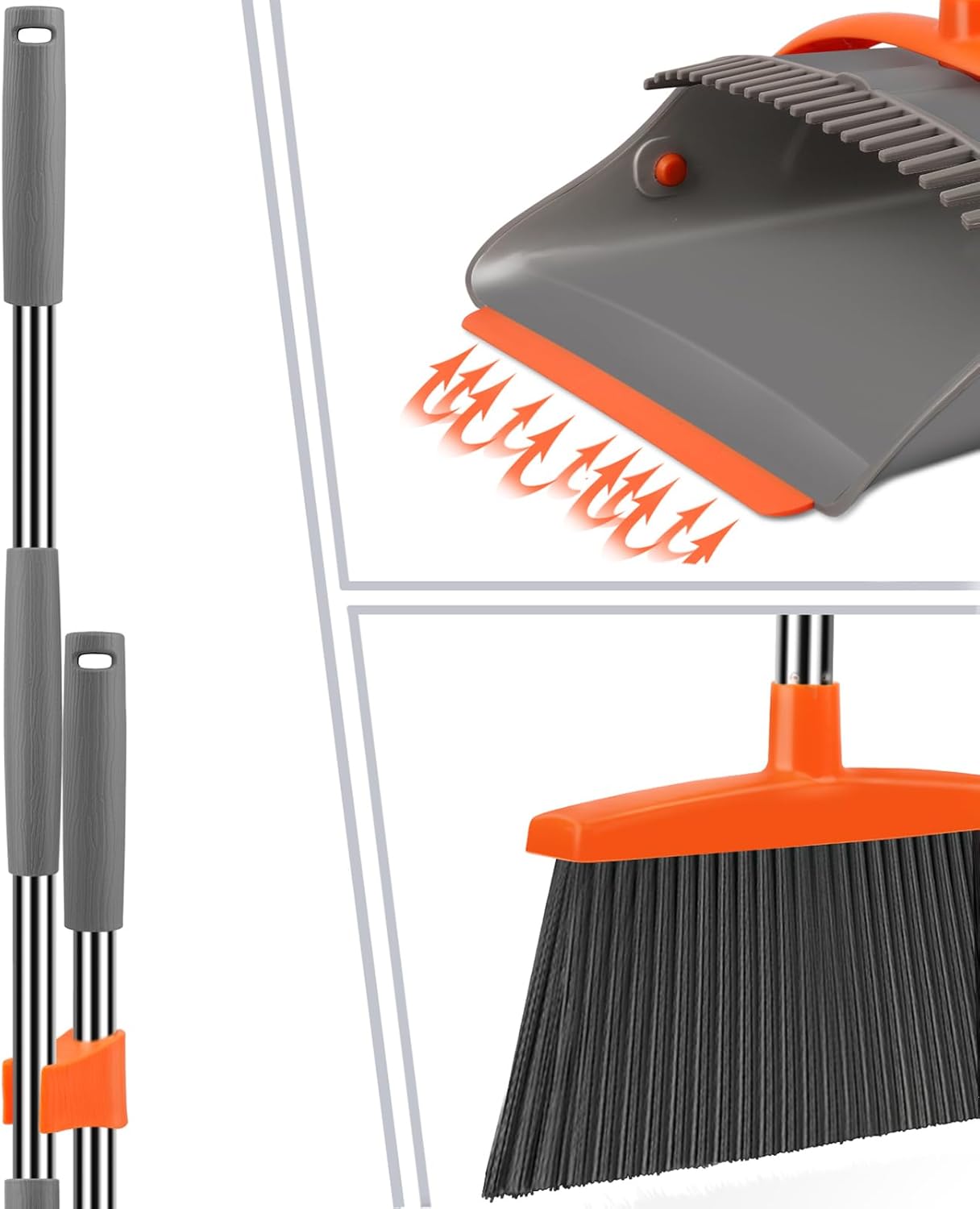 Thumbnail 2 de Long-Handle Broom and Upright Dustpan Set for Home 🧹