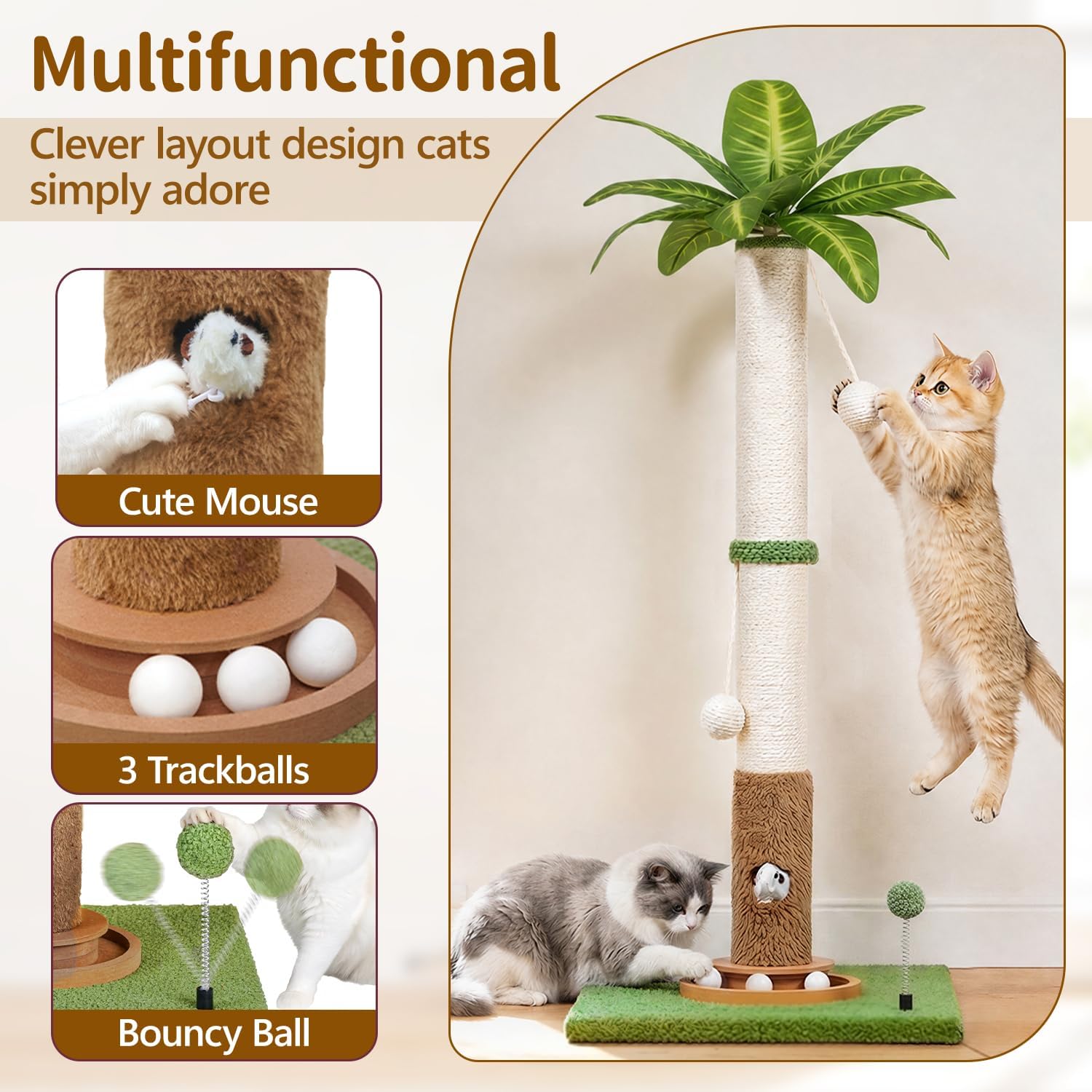 Thumbnail 2 de Meowker Cat Scratching Post, 35-Inch