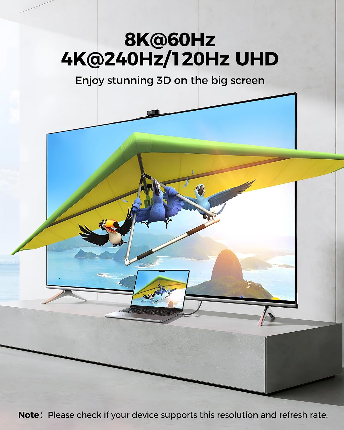 Detalle 2 de Silkland Mini HDMI to HDMI Cable 3M 48Gbps