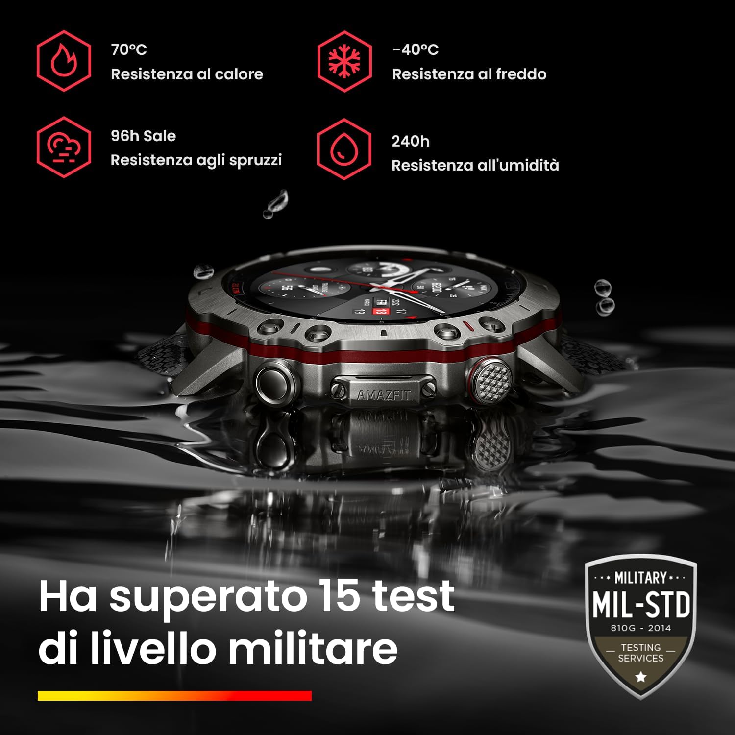 Detalle de Amazfit Falcon 49 mm Smartwatch: titanio, zaffiro e GPS dual band per sportivi esigenti